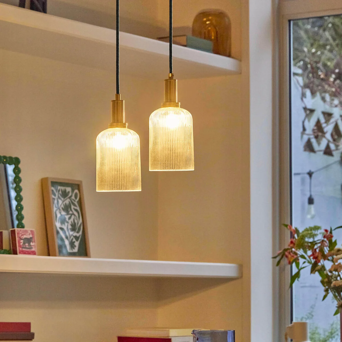 Bogota 10.9cm Diameter Textured Glass & Brass Ceiling Light – image 3