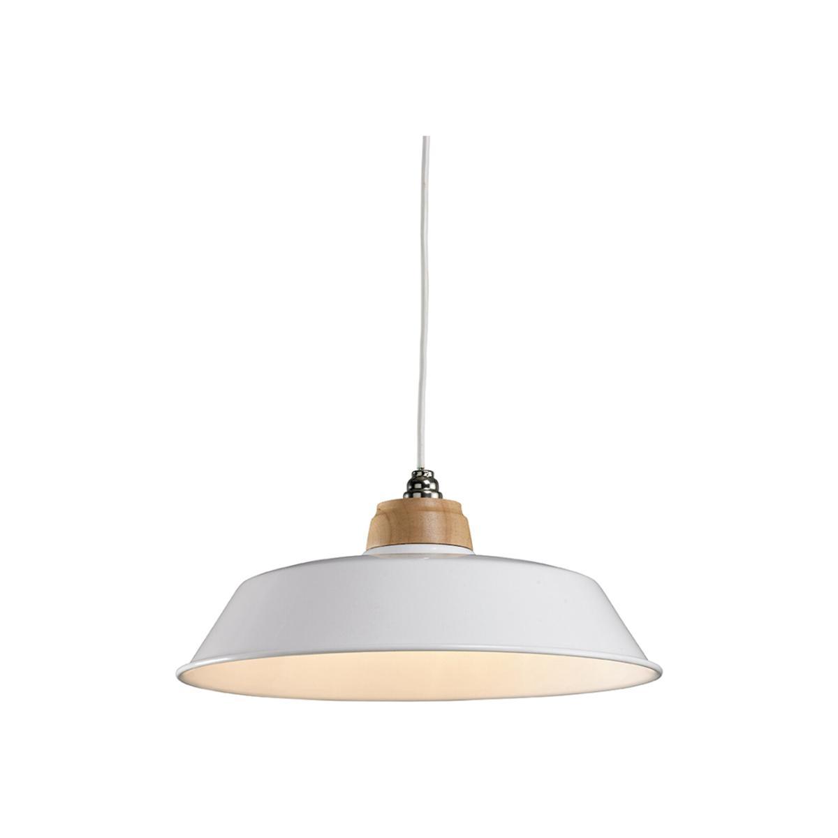 Cream Metal Shallow Dome Pendant Ceiling Light