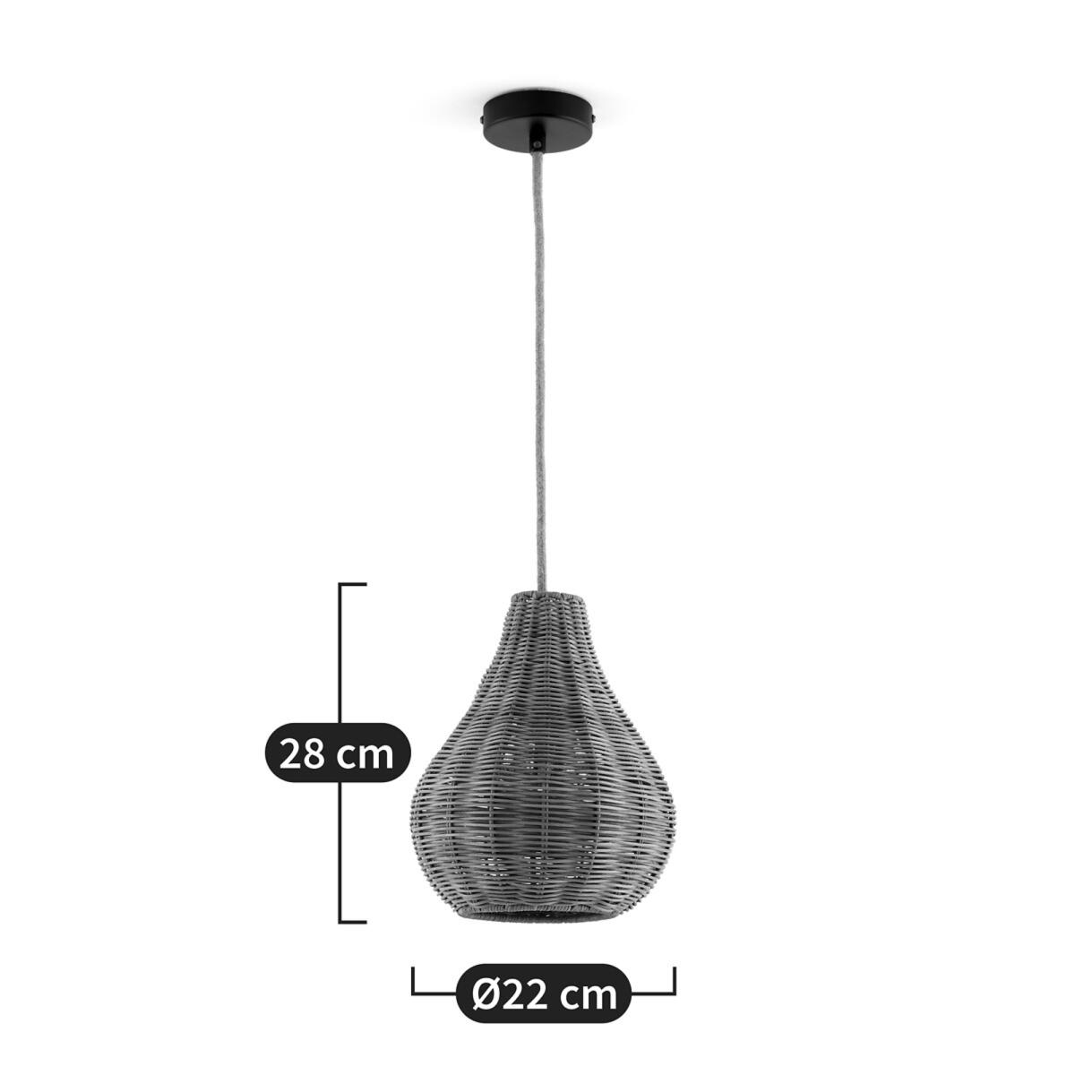 Isao 22cm Diameter Rattan Ceiling Light – image 7