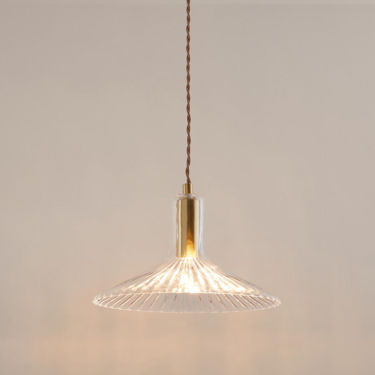 Ribbed Glass Hanging Lamp Brass Ø24.5cm Gramma – image 3