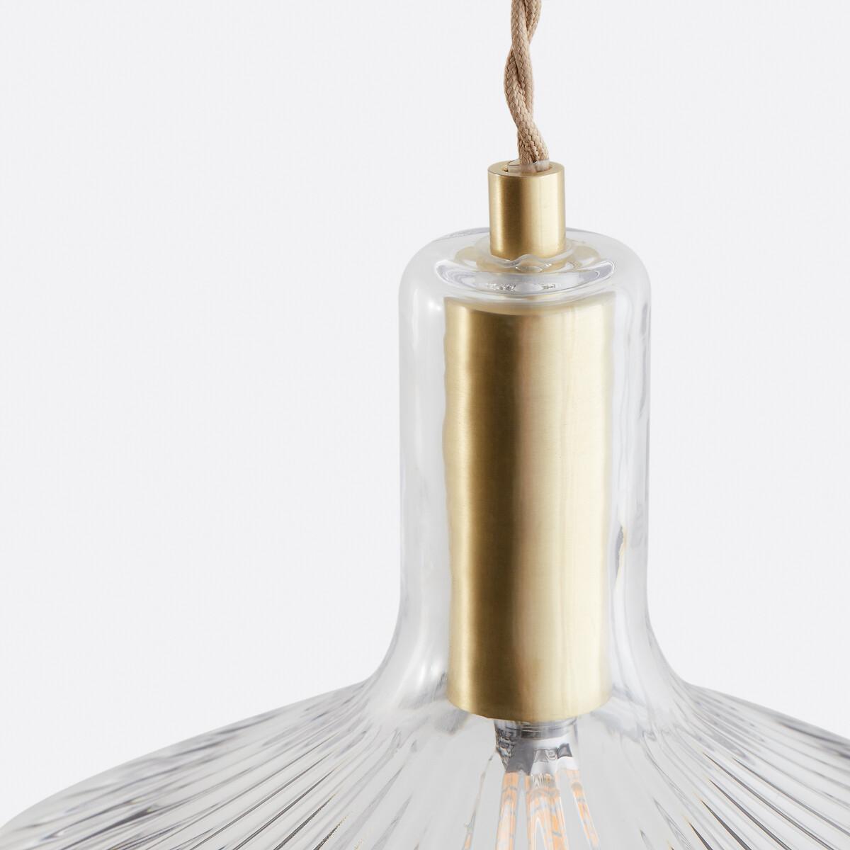 Ribbed Glass Hanging Lamp Brass Ø24.5cm Gramma – image 5