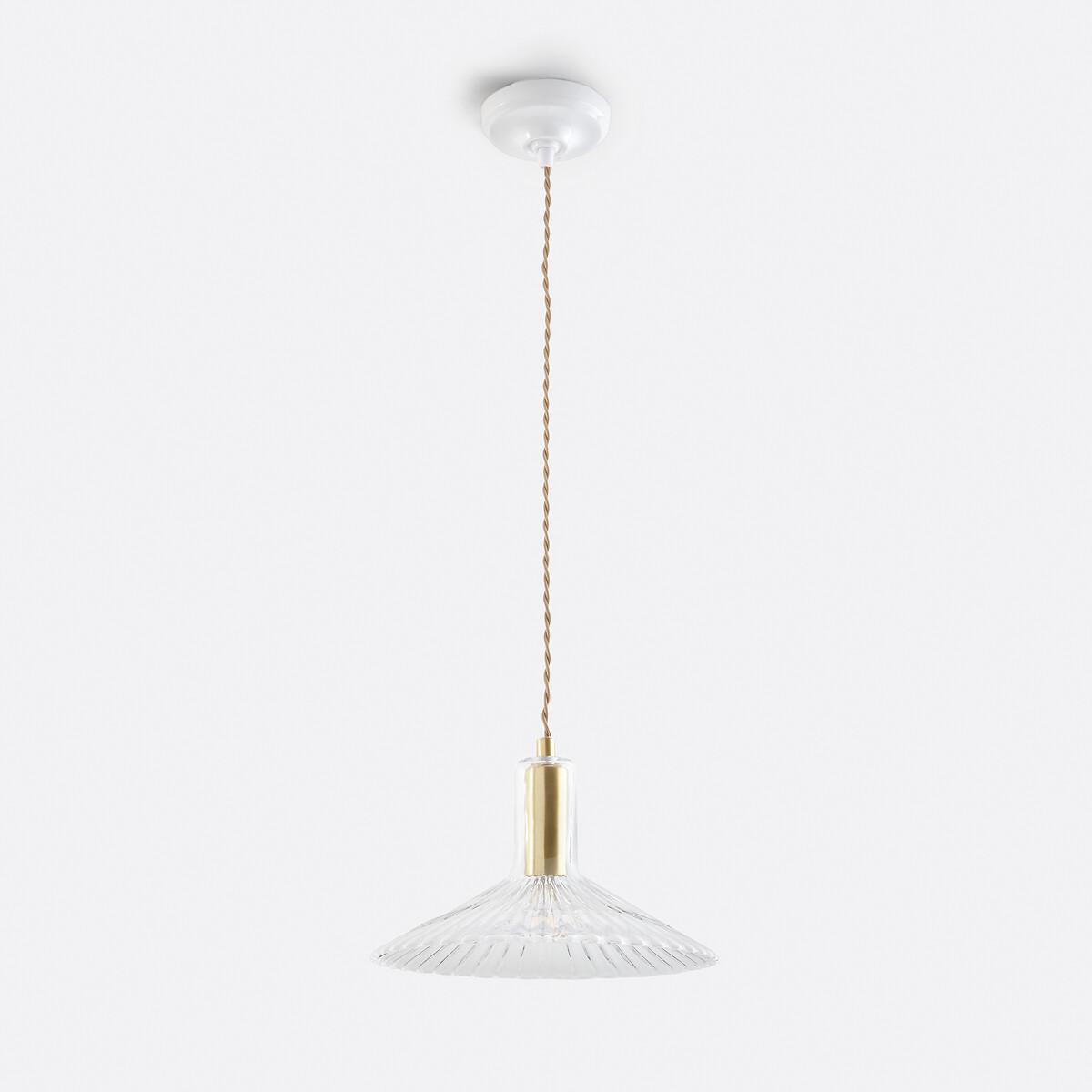 Ribbed Glass Hanging Lamp Brass Ø24.5cm Gramma – image 6