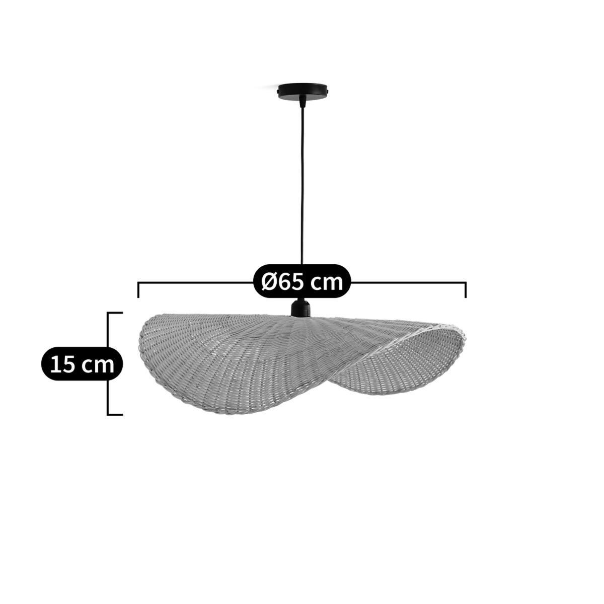 Kofia Hat-Shaped Rattan Ceiling Light, Diameter 65cm – image 6