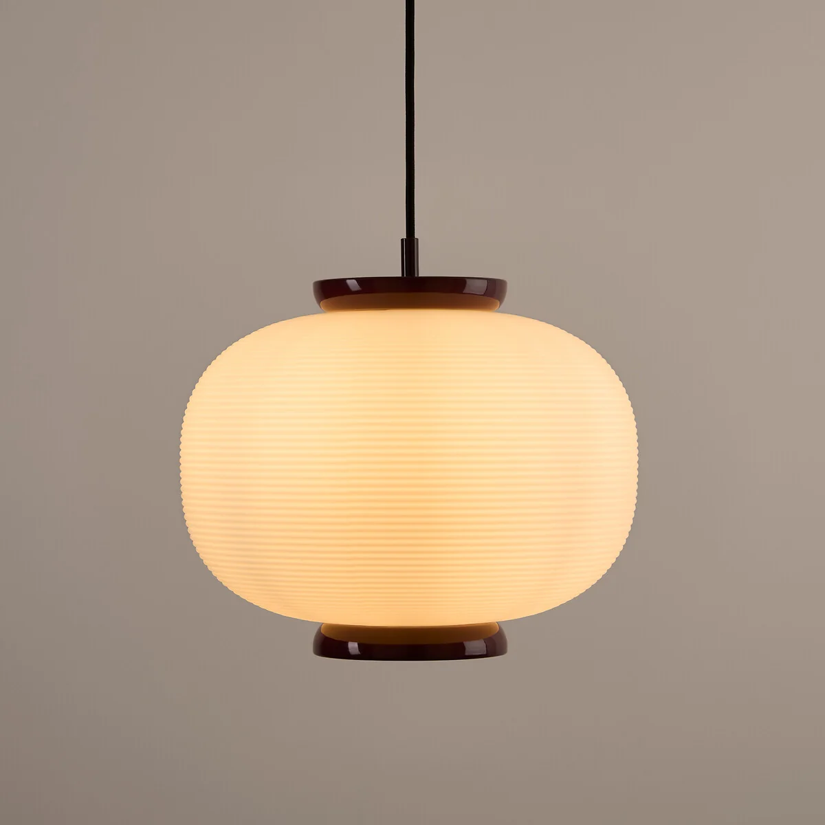 Tilan Ceiling Light in Grooved Opaline Glass and Iron with Diameter 33cm – image 3