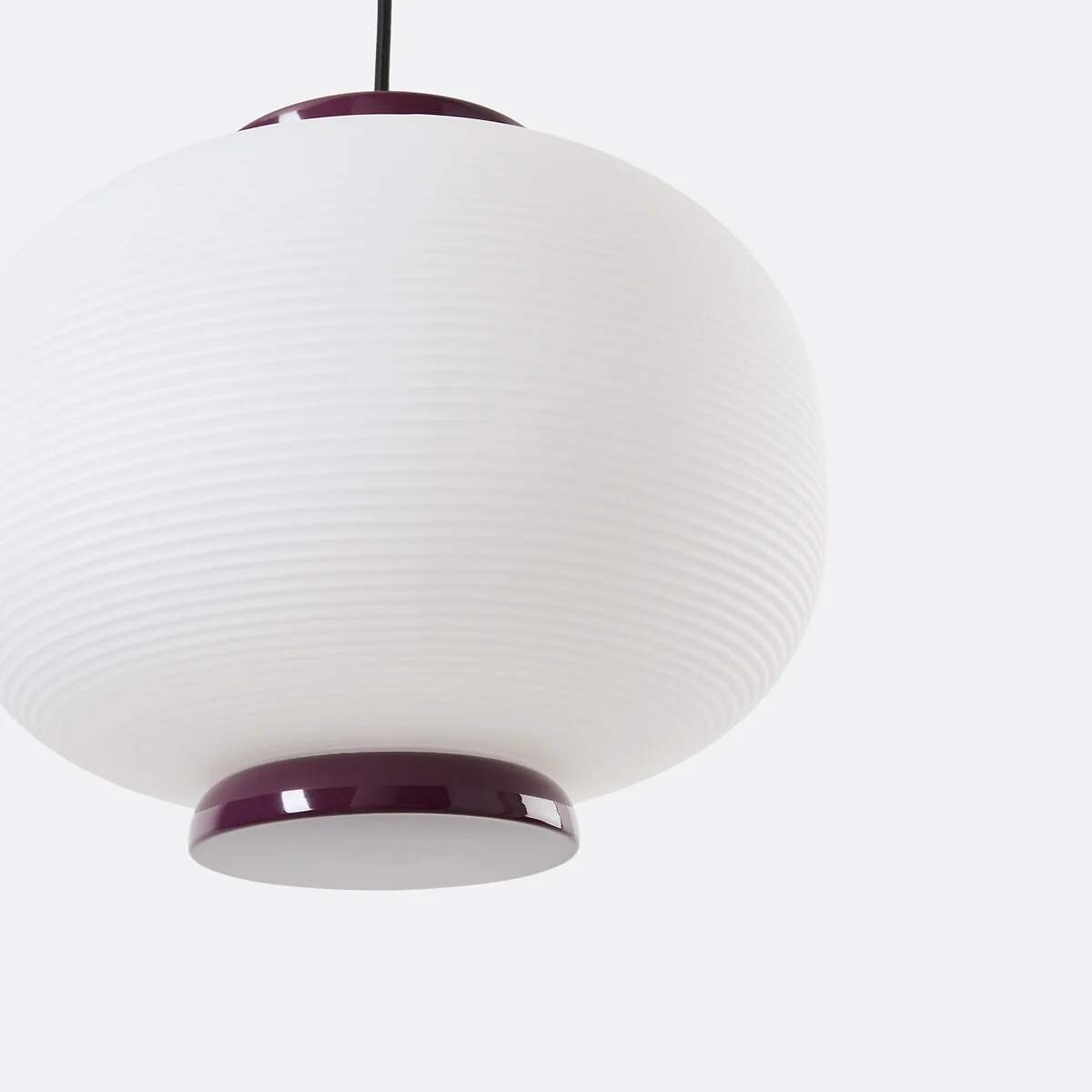 Tilan Ceiling Light in Grooved Opaline Glass and Iron with Diameter 33cm – image 5