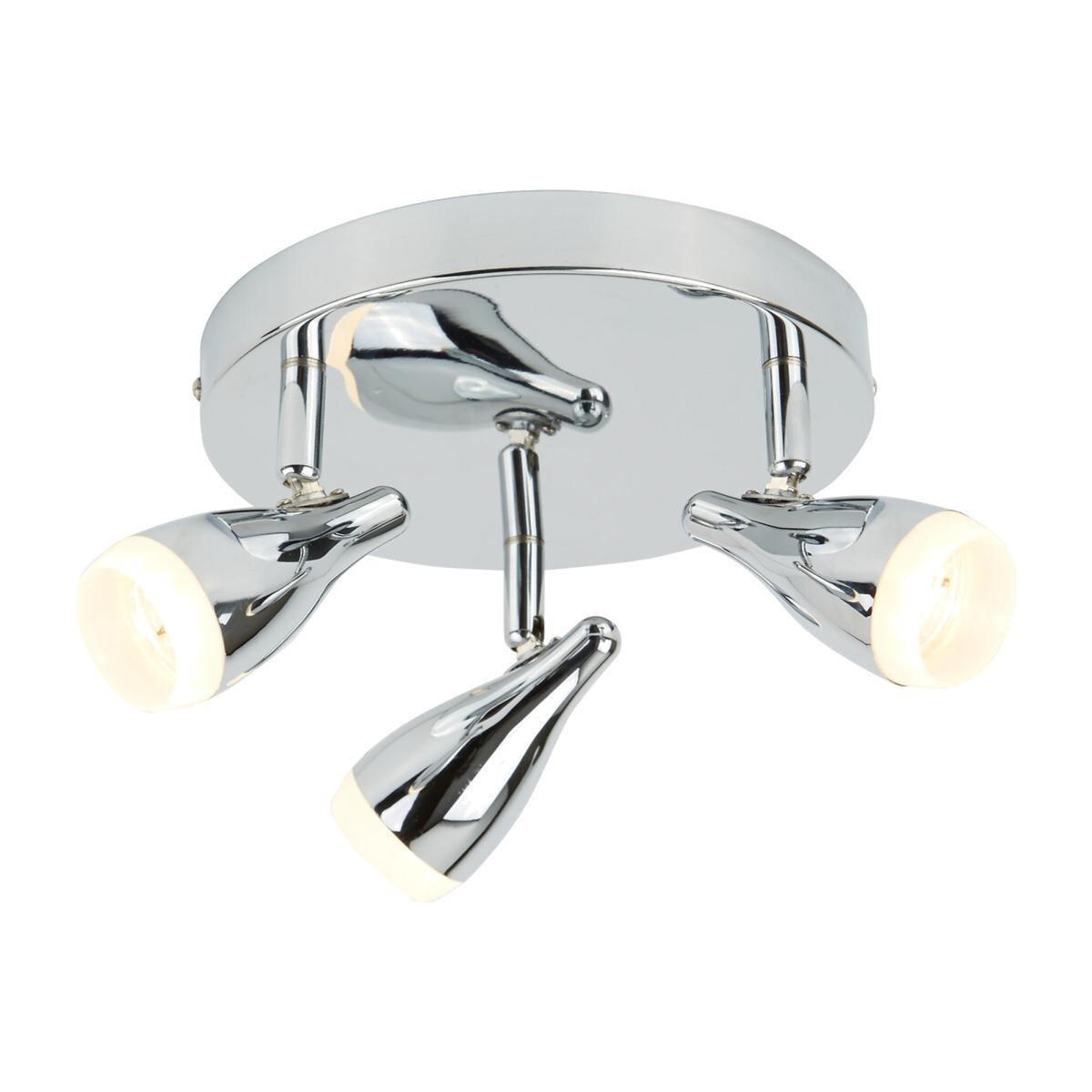 Chrome Semi Flush 3 LED Spotlight Ceiling Light – image 1