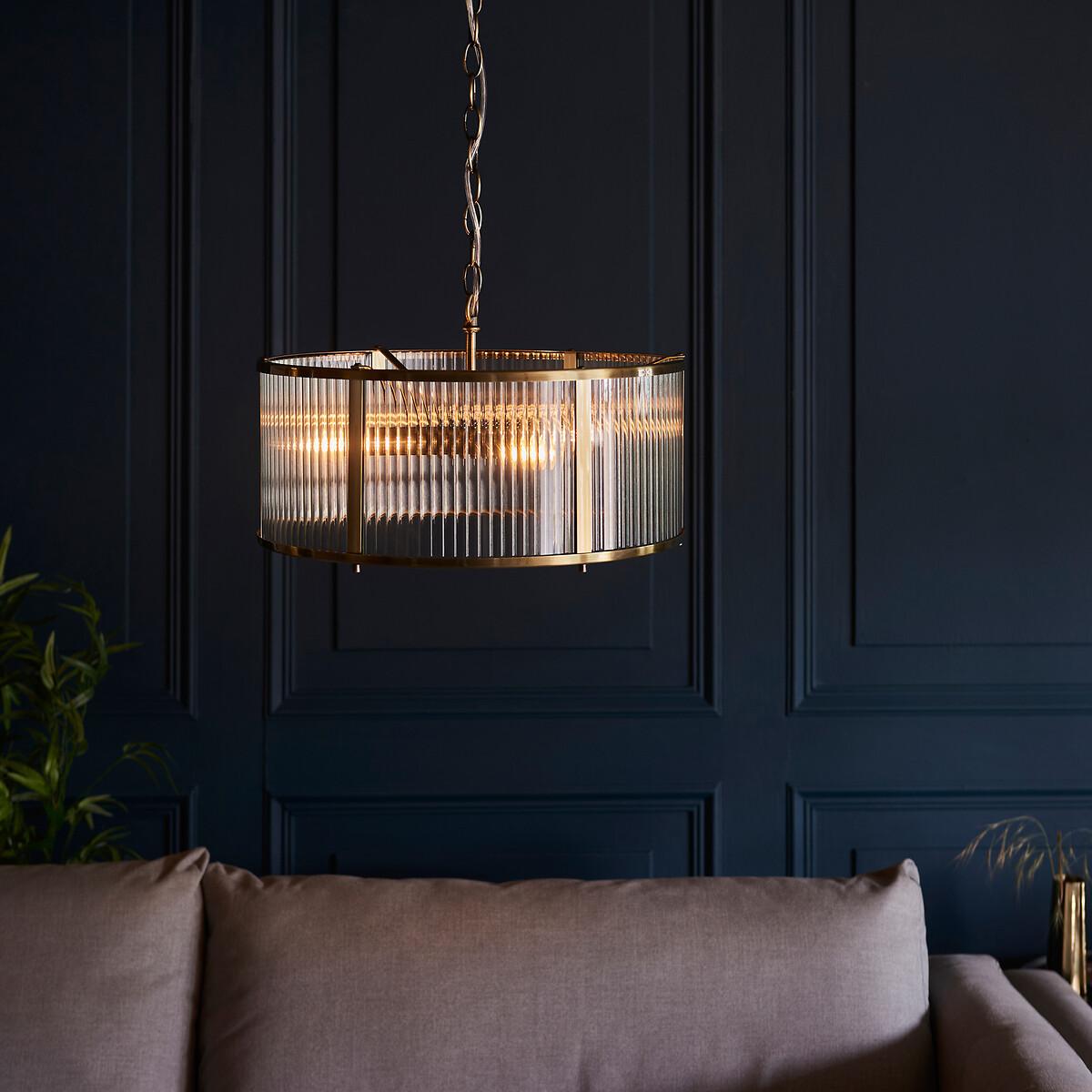 Risto Ribbed Glass 3 Light Ceiling Light – image 2
