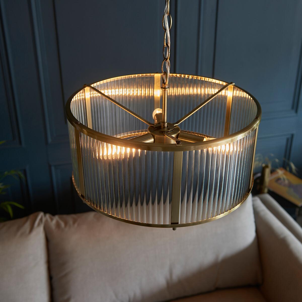 Risto Ribbed Glass 3 Light Ceiling Light – image 3