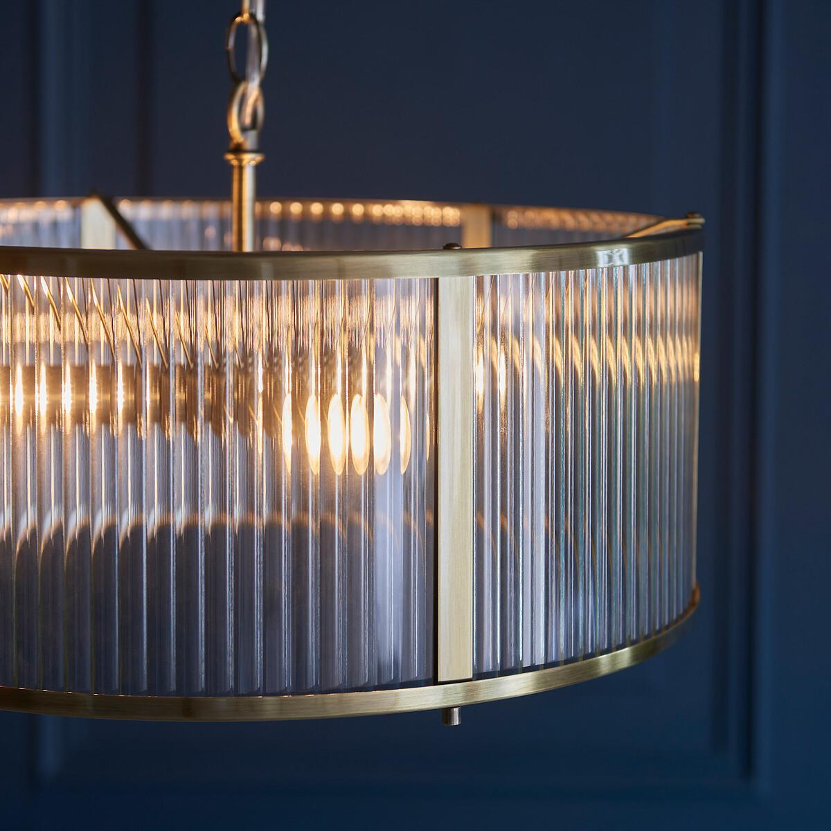 Risto Ribbed Glass 3 Light Ceiling Light – image 4