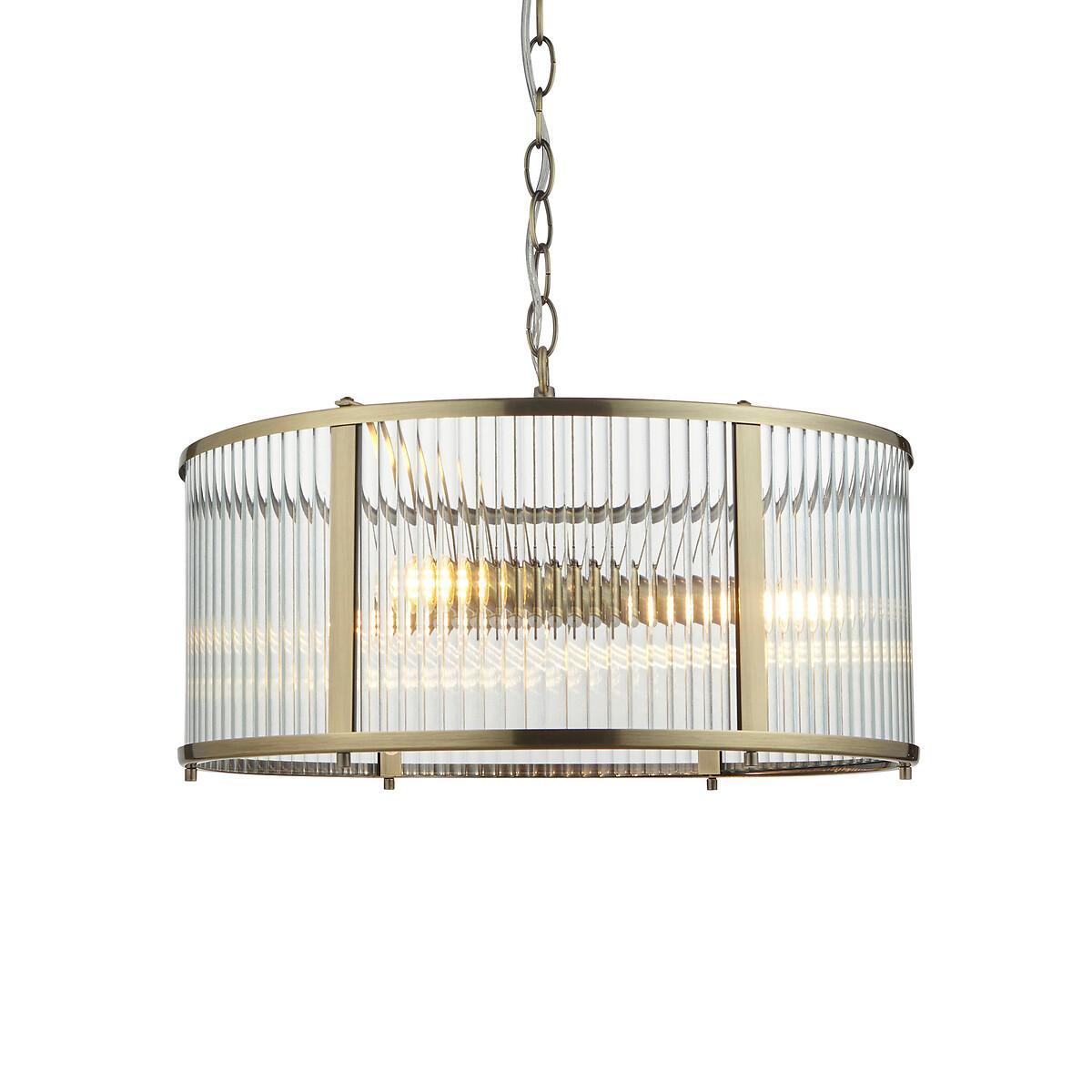 Risto Ribbed Glass 3 Light Ceiling Light – image 7