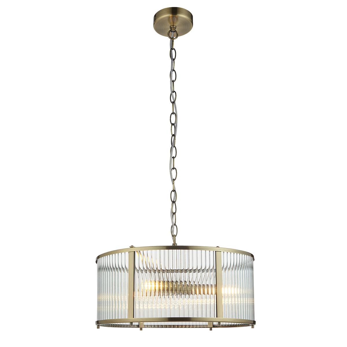 Risto Ribbed Glass 3 Light Ceiling Light – image 8