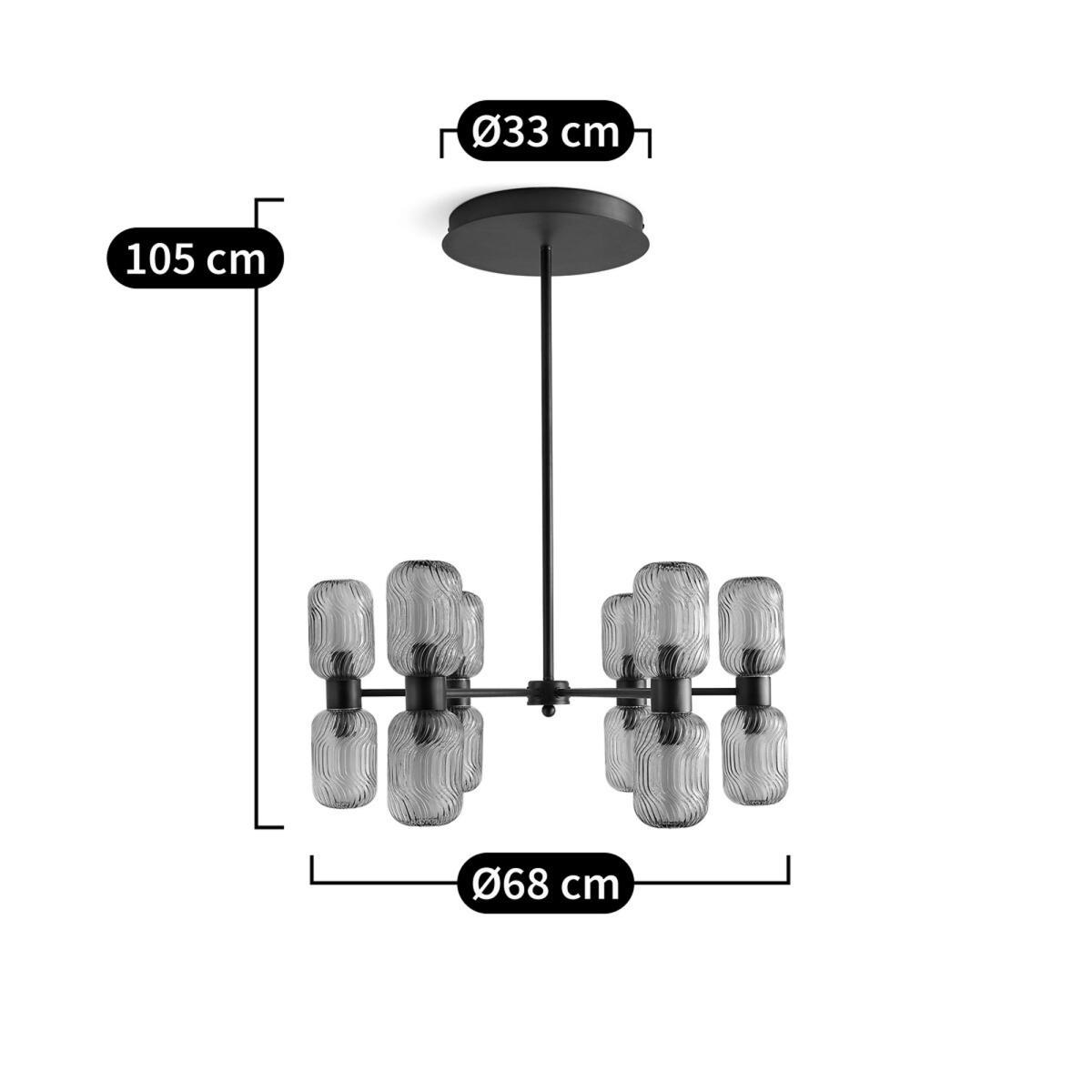 Jamy Metal & Glass Chandelier, H105cm – image 10