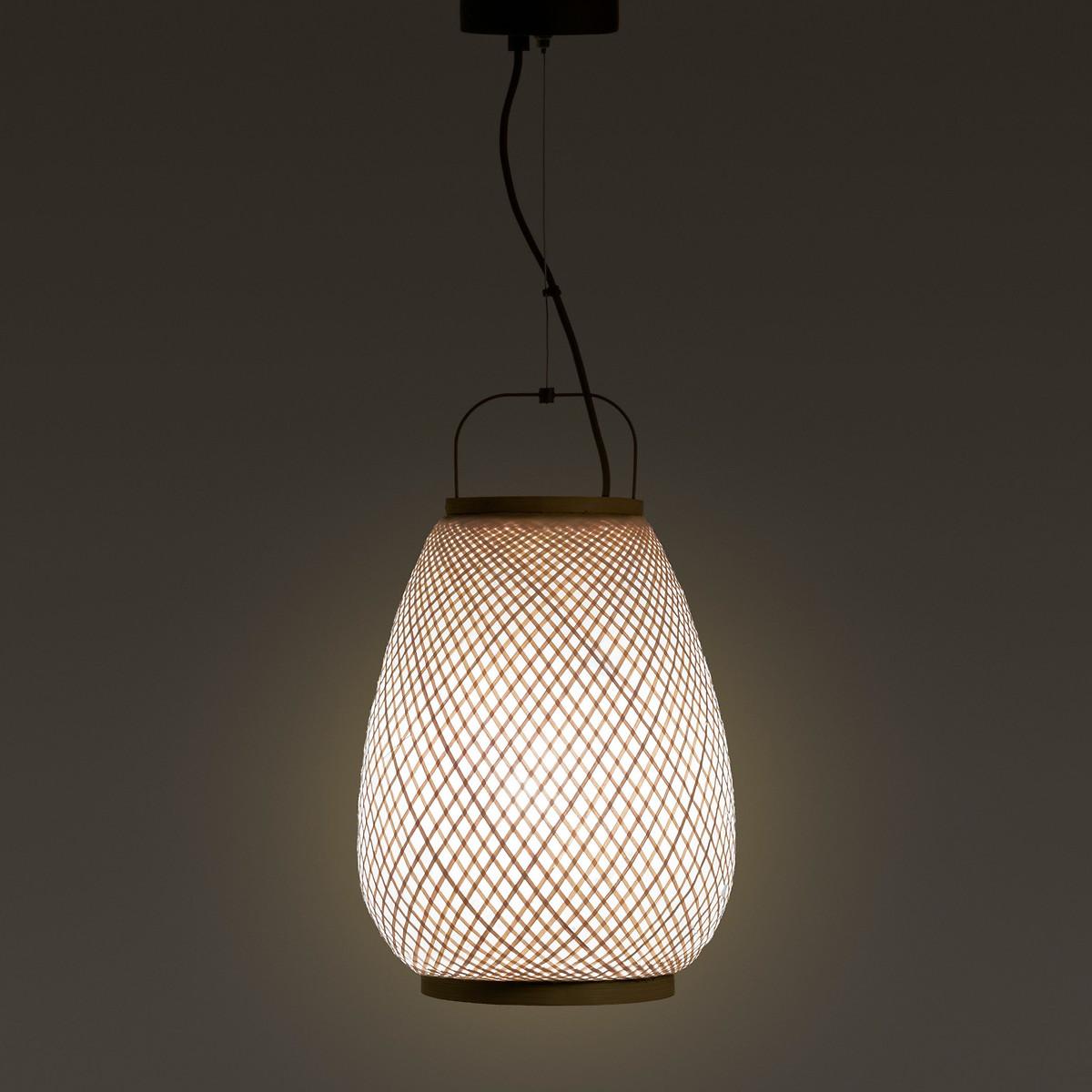 Titouan Bamboo & Rice Paper Pendant Ceiling Light, by E. Gallina – image 2