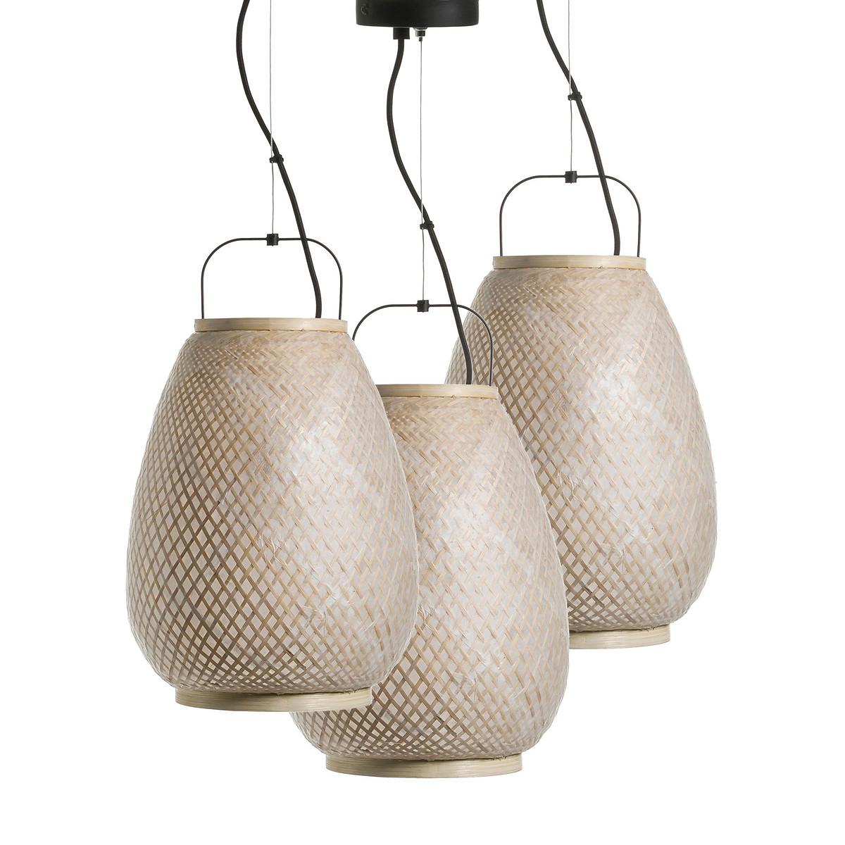 Titouan Bamboo & Rice Paper Pendant Ceiling Light, by E. Gallina – image 4