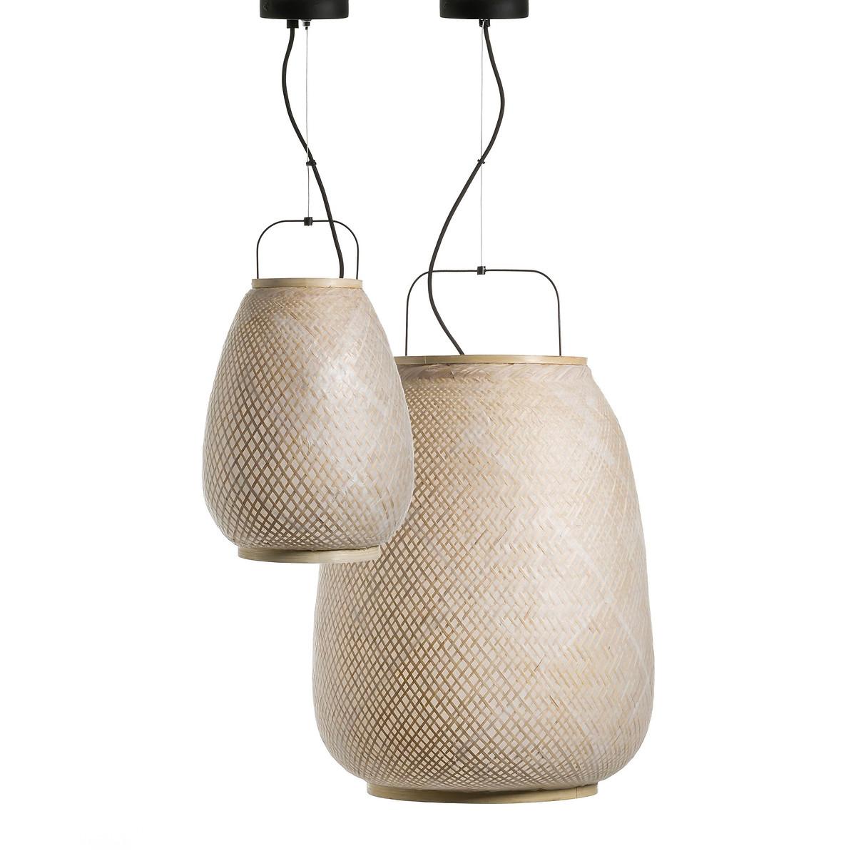 Titouan Bamboo & Rice Paper Pendant Ceiling Light, by E. Gallina – image 5