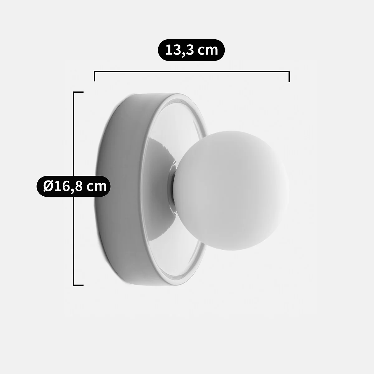 Holi Round Wall Or Ceiling Light in Ceramic and Opaline Glass, Diameter 16.8cm – image 8