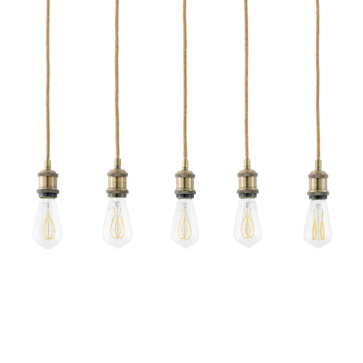 Palatina Brass and Jute Cluster Suspension Ceiling Light – image 3