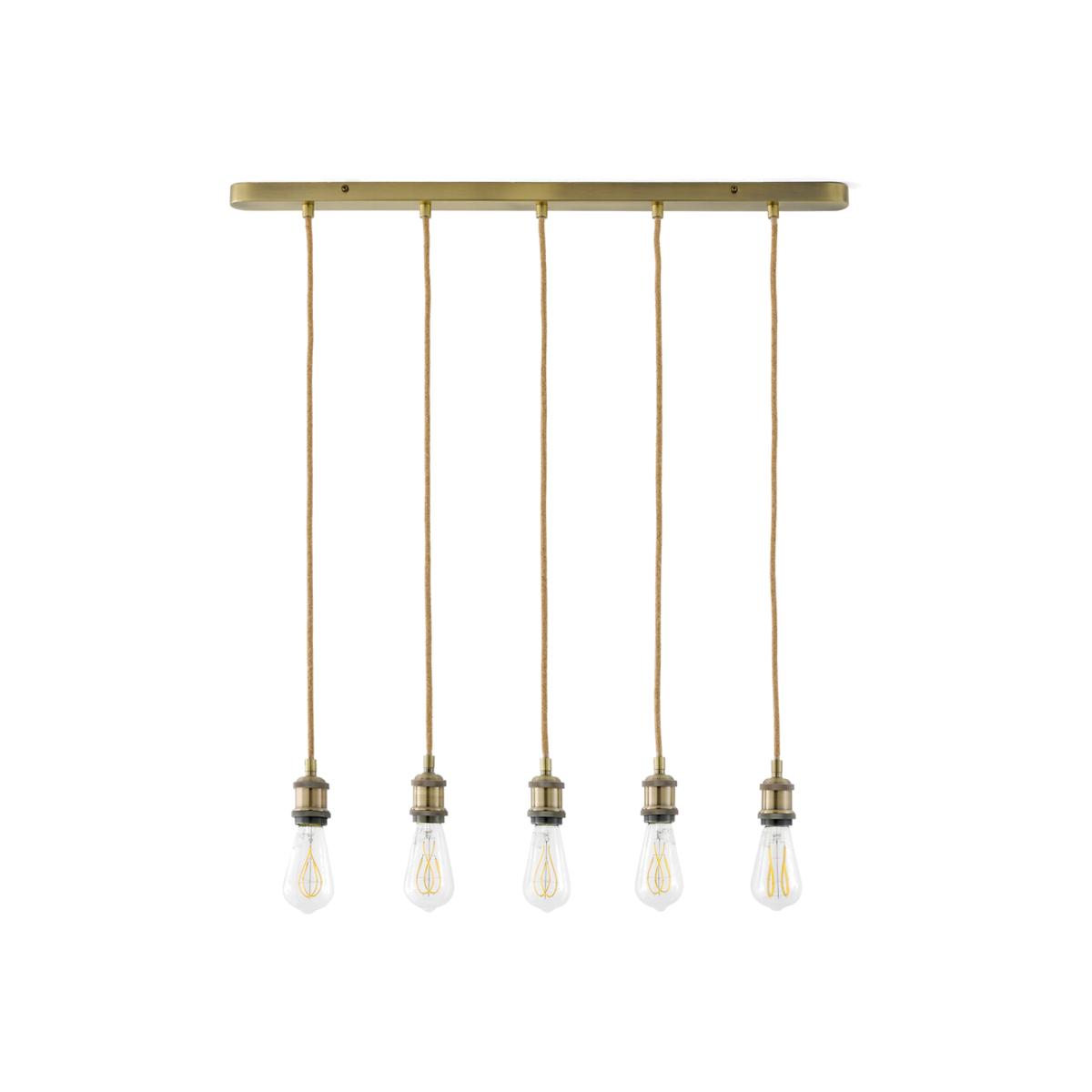 Palatina Brass and Jute Cluster Suspension Ceiling Light – image 1