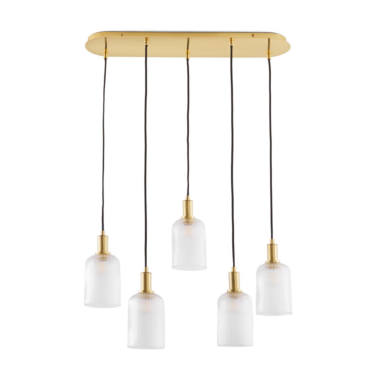 Bogota Brass and Striated Glass Cluster Ceiling Light – image 2
