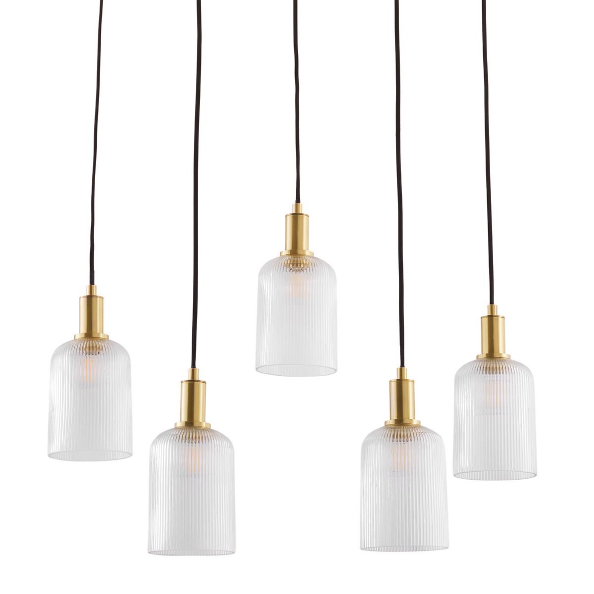 Bogota Brass and Striated Glass Cluster Ceiling Light – image 3