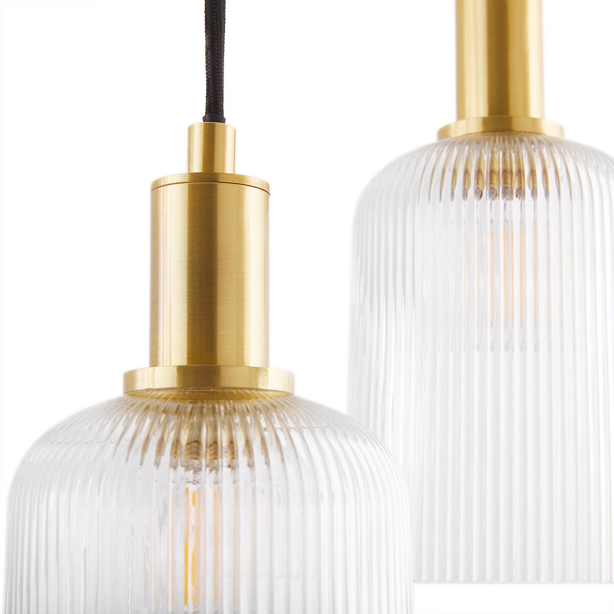 Bogota Brass and Striated Glass Cluster Ceiling Light – image 4