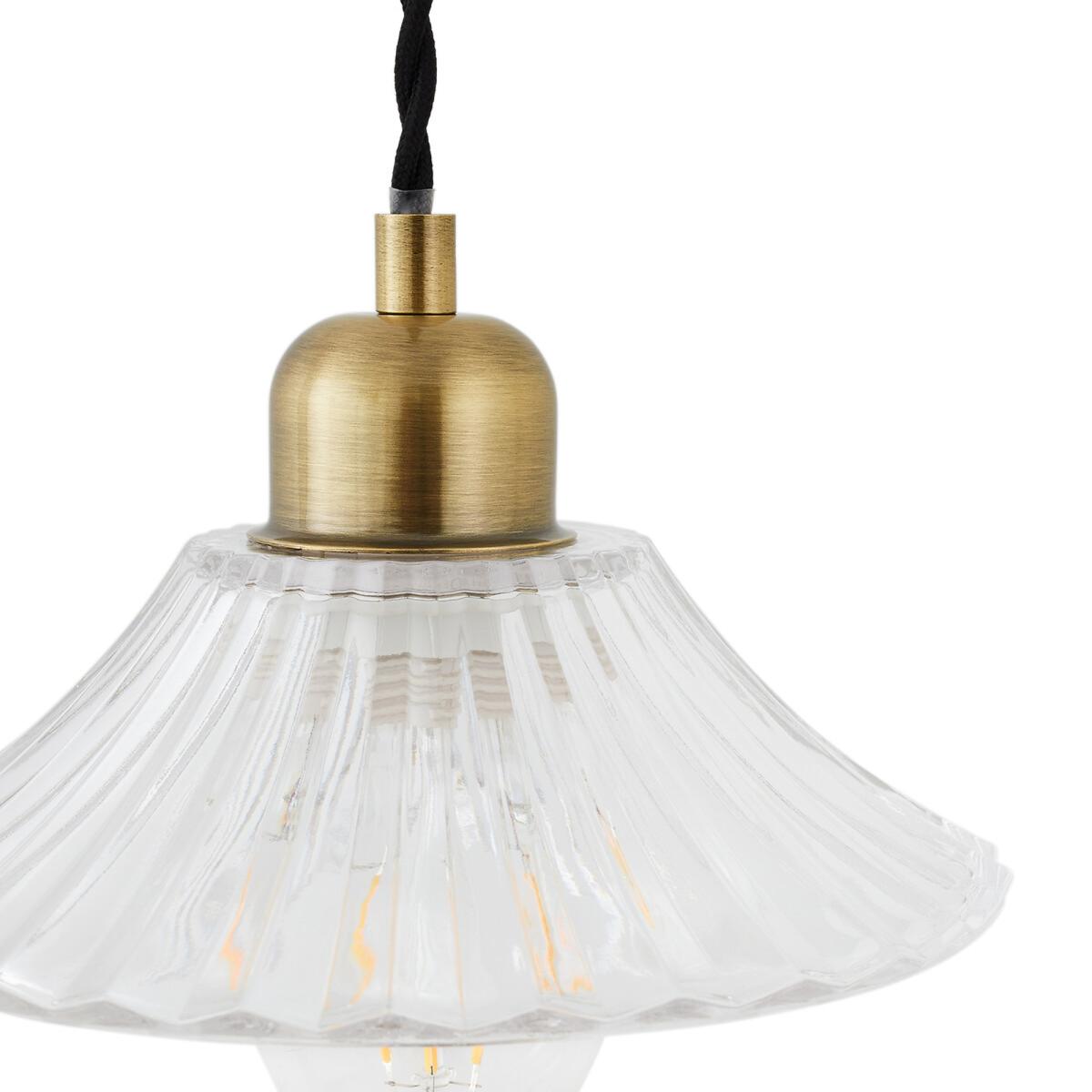 Iloa 19.3cm Diameter Brass and Striated Glass Ceiling Light – image 3
