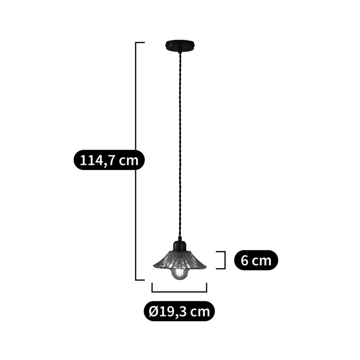 Iloa 19.3cm Diameter Brass and Striated Glass Ceiling Light – image 4