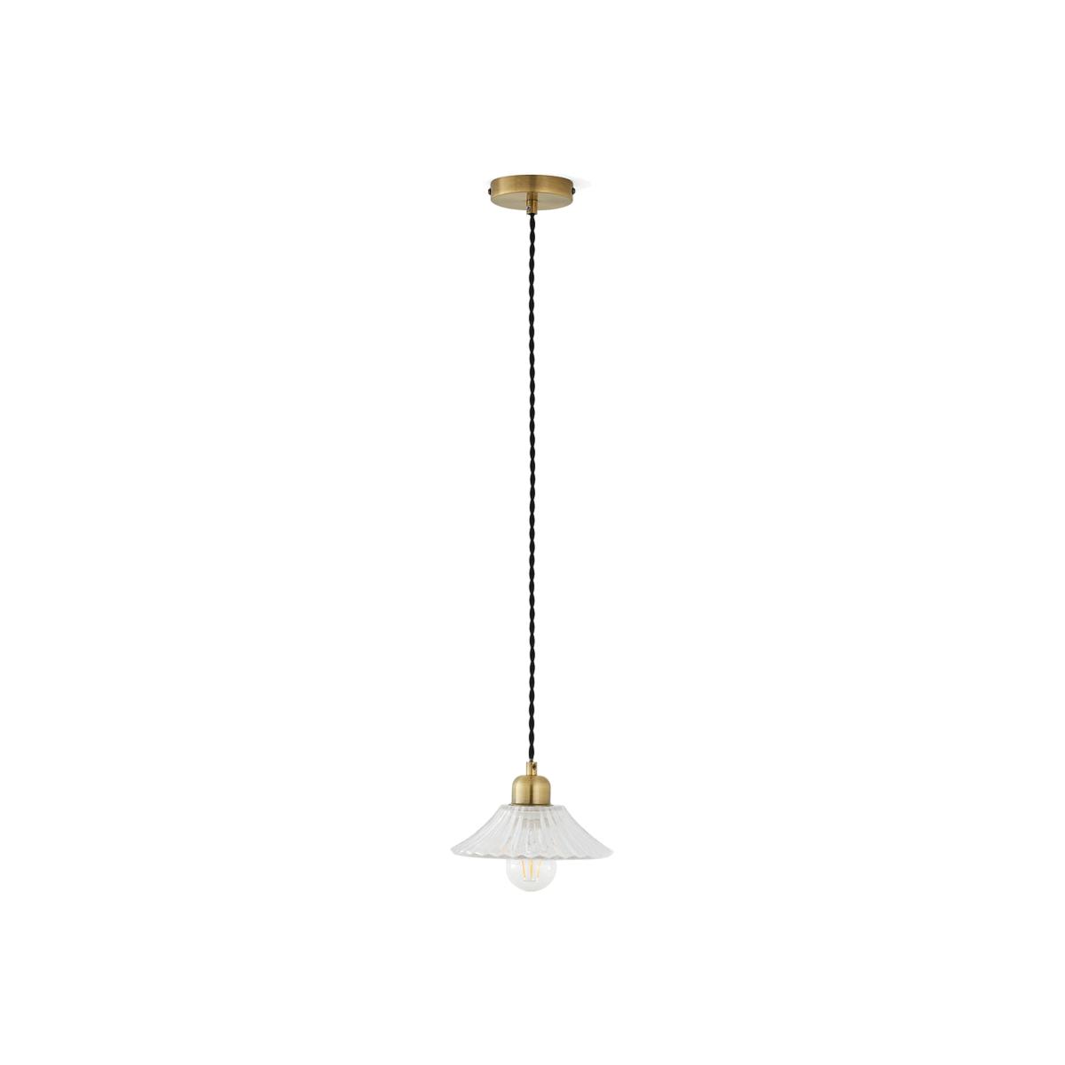 Iloa 19.3cm Diameter Brass and Striated Glass Ceiling Light – image 1