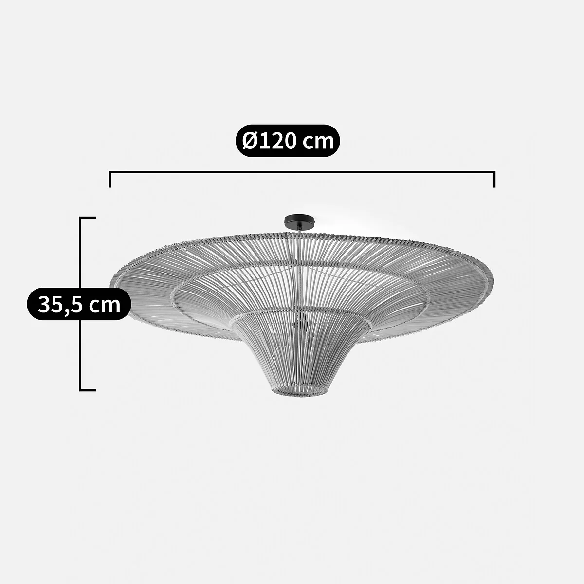Rattan Hanging Lamp Ø120cm Junita – image 4