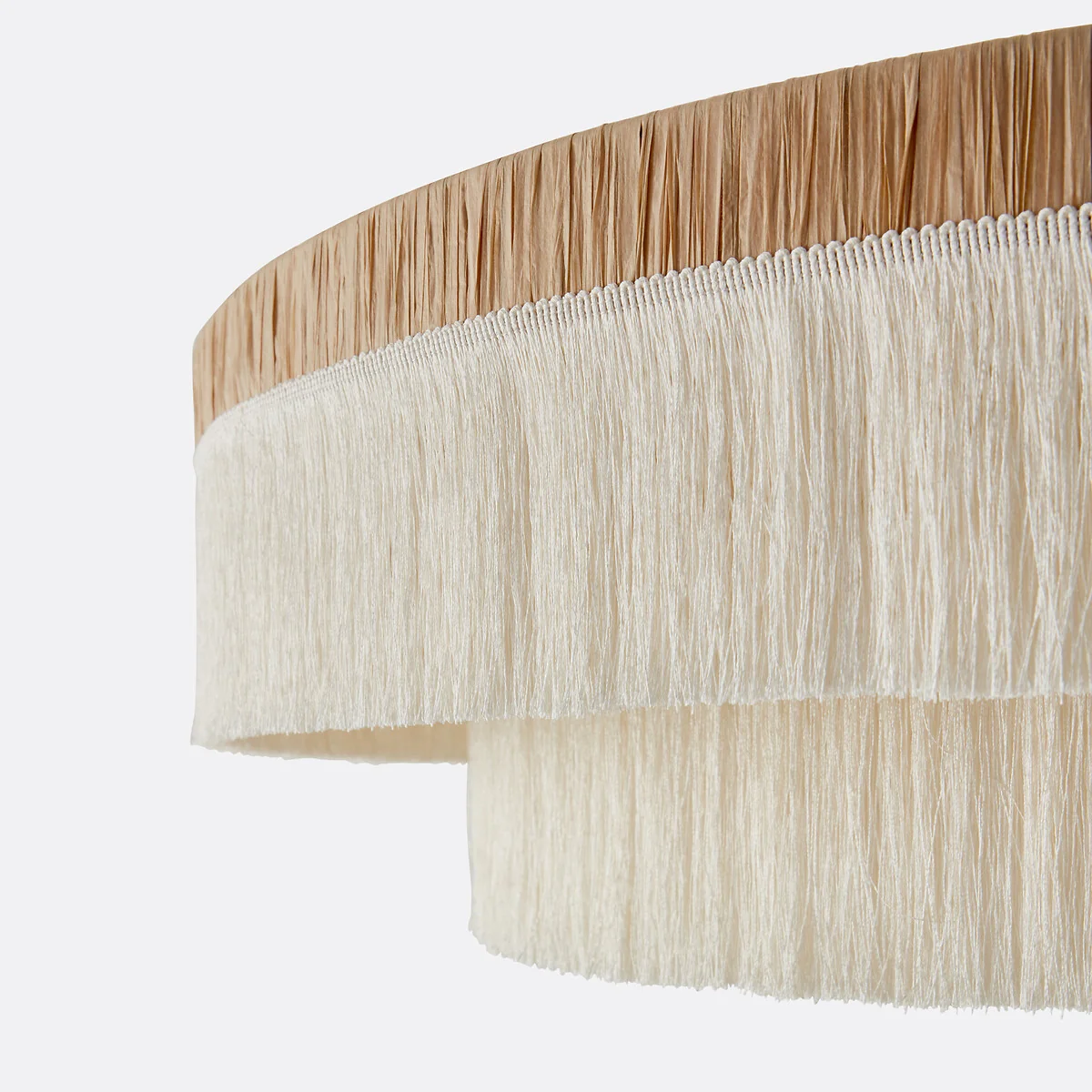 Kavi 86cm Diameter Fringed Raffia Ceiling Light – image 4