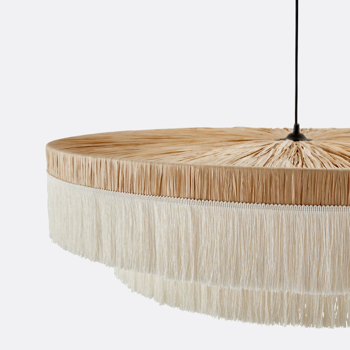 Kavi 86cm Diameter Fringed Raffia Ceiling Light – image 5