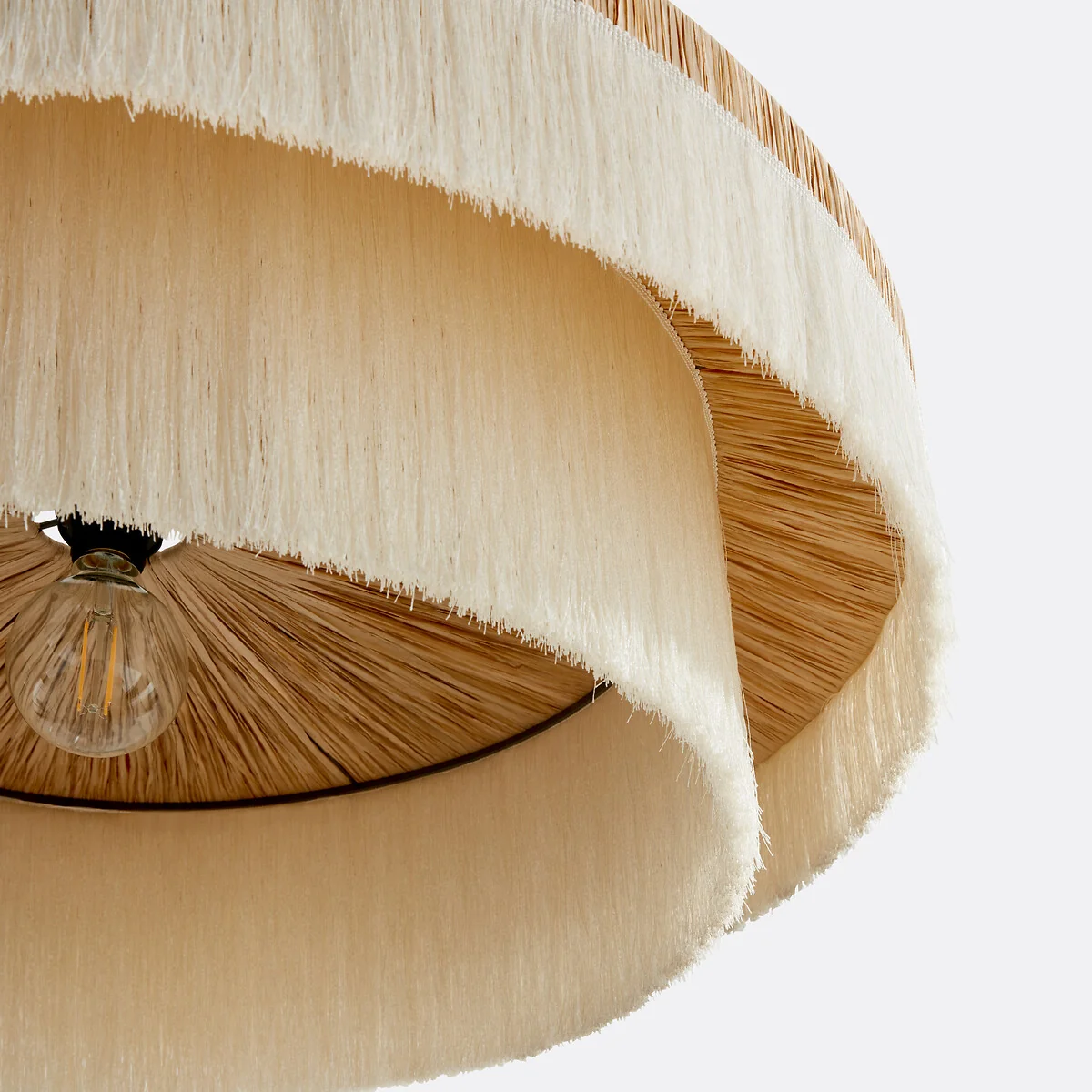 Kavi 86cm Diameter Fringed Raffia Ceiling Light – image 6