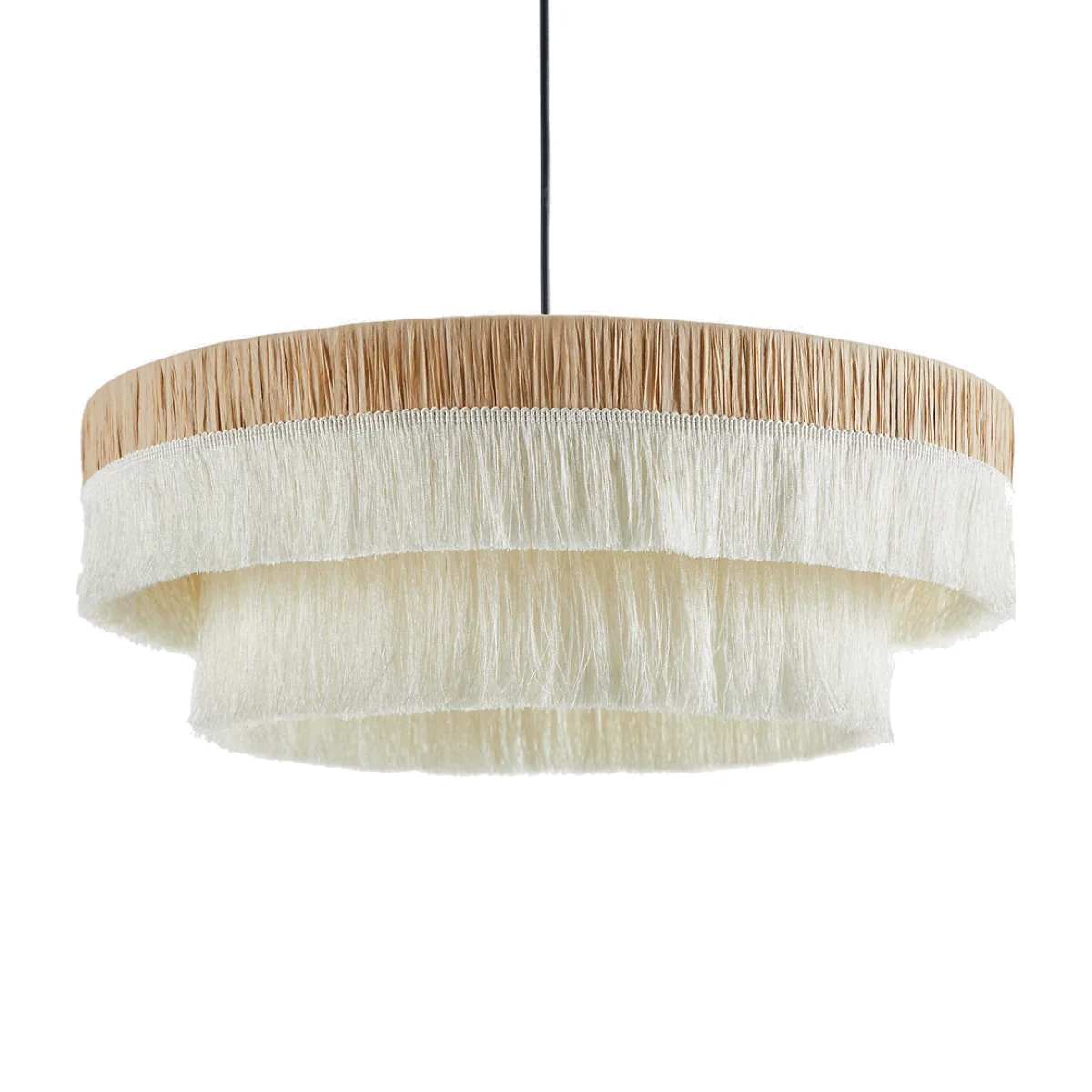 Kavi Fringed Hanging Lamp in Raffia Ø50cm – image 1
