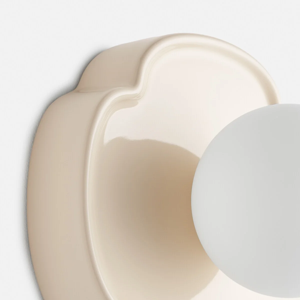 Holi Flower-Shaped Wall Or Ceiling Light in Ceramic and Opaline Glass, Diameter 20cm – image 5