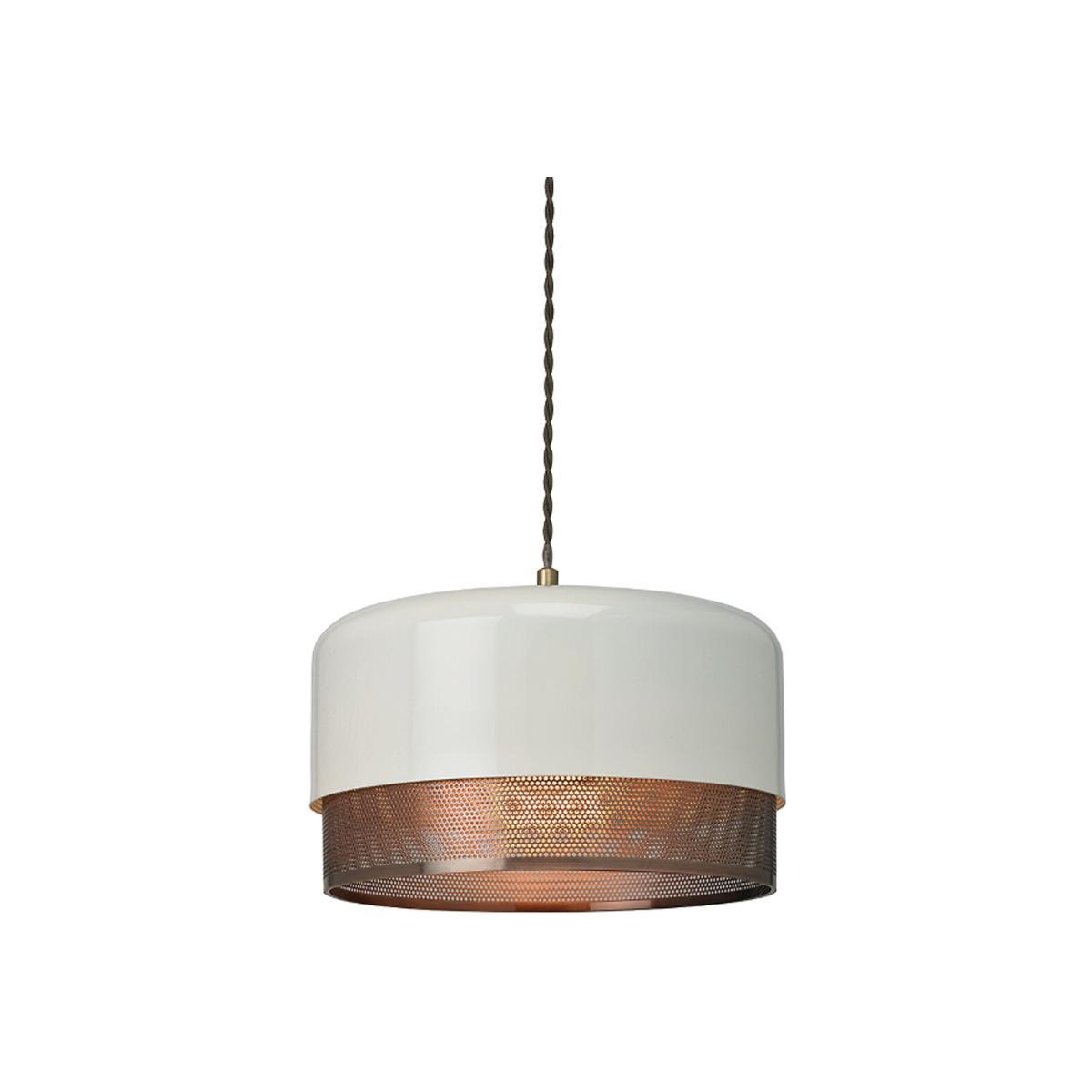 Cream Dome Metal with Antique Brass Inlay Easyfit Ceiling Shade