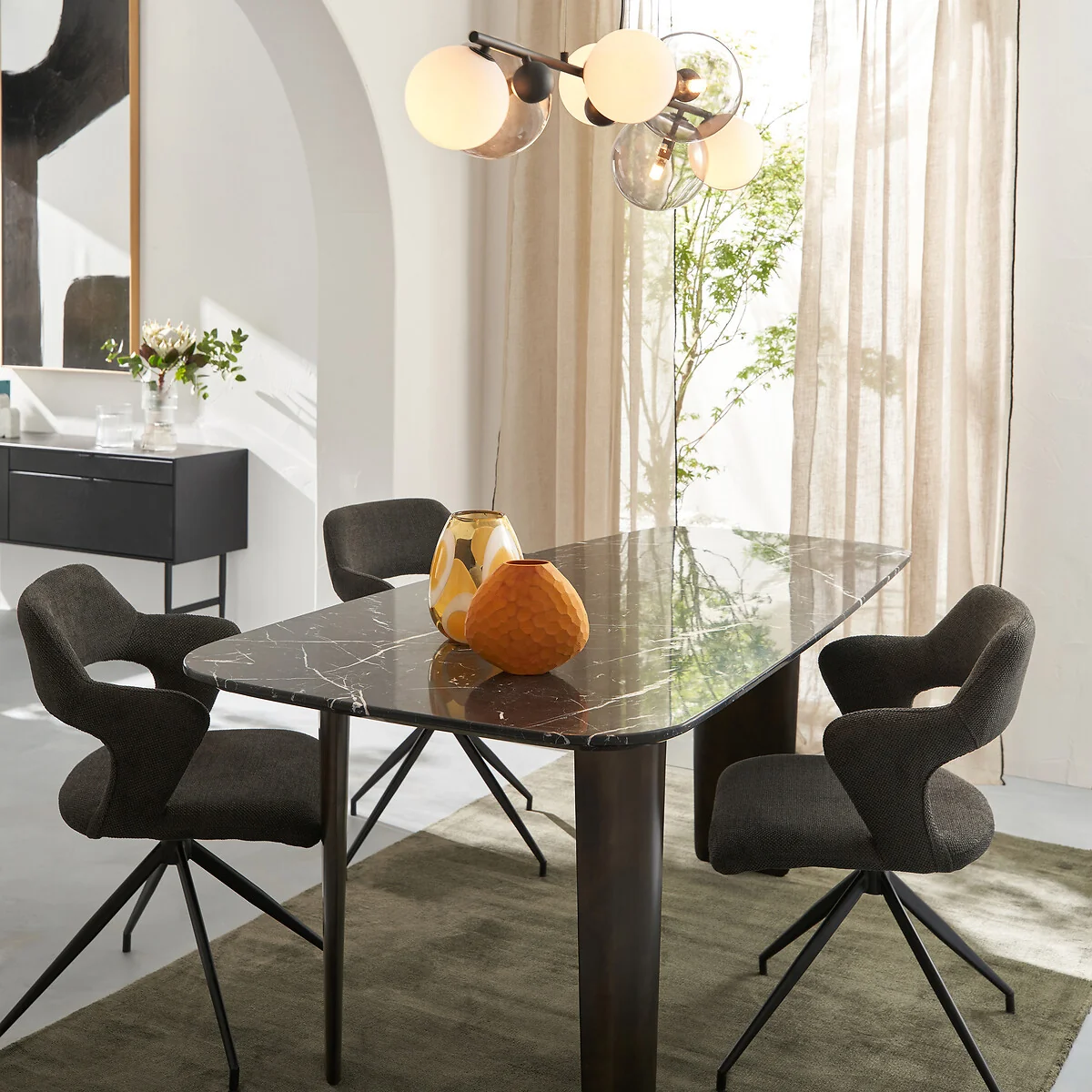 Bullesco Smoked Glass and Metal Ceiling Light – image 2