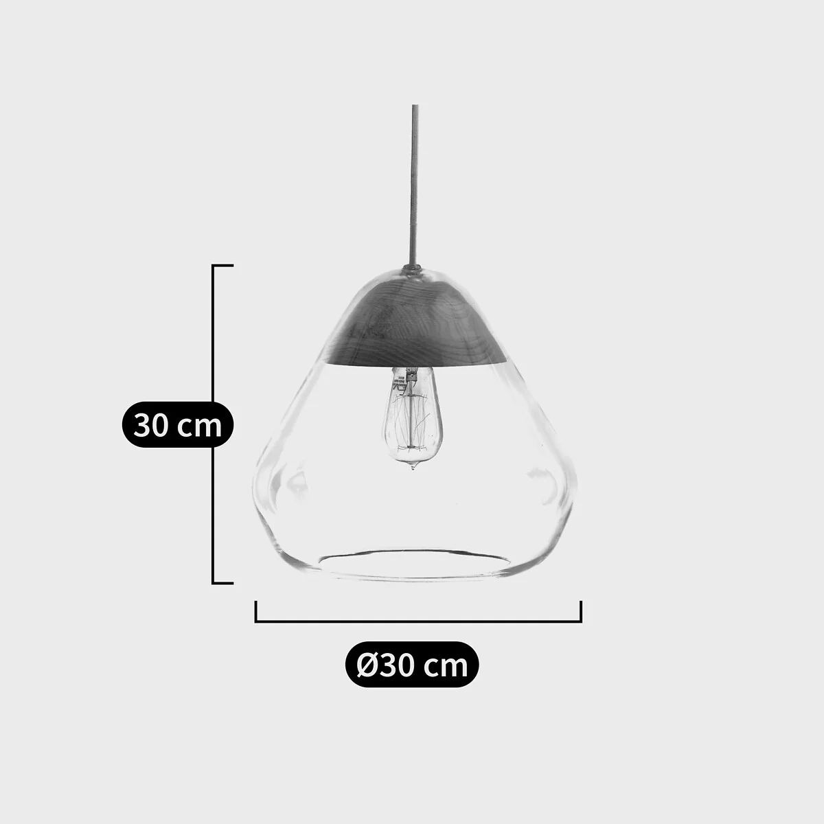 Nasoa 30cm Diameter Ash & Glass Ceiling Light – image 4
