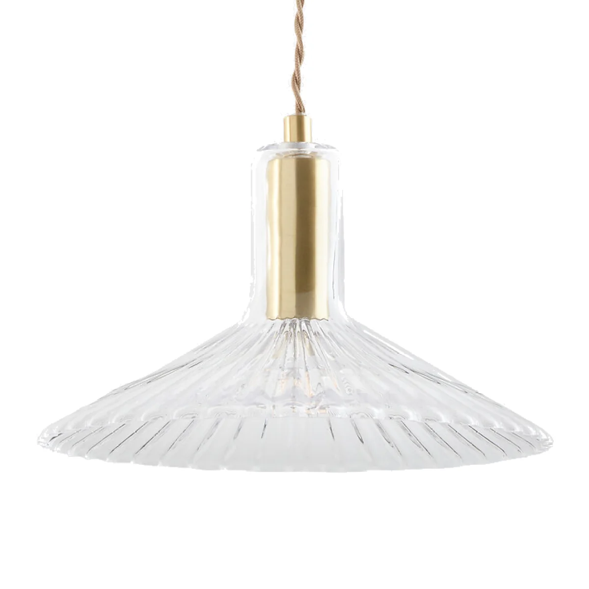 Gramma Ribbed Glass/Brass Hanging Lamp Ø24.5cm – image 1