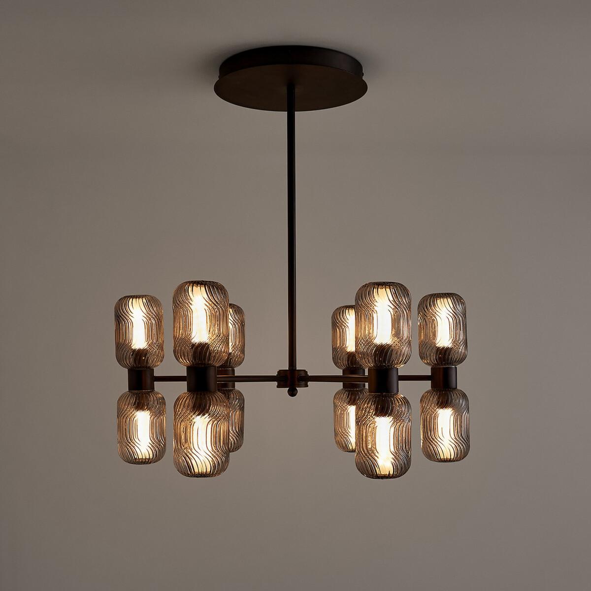 Jamy Metal & Glass Chandelier, H75cm – image 4