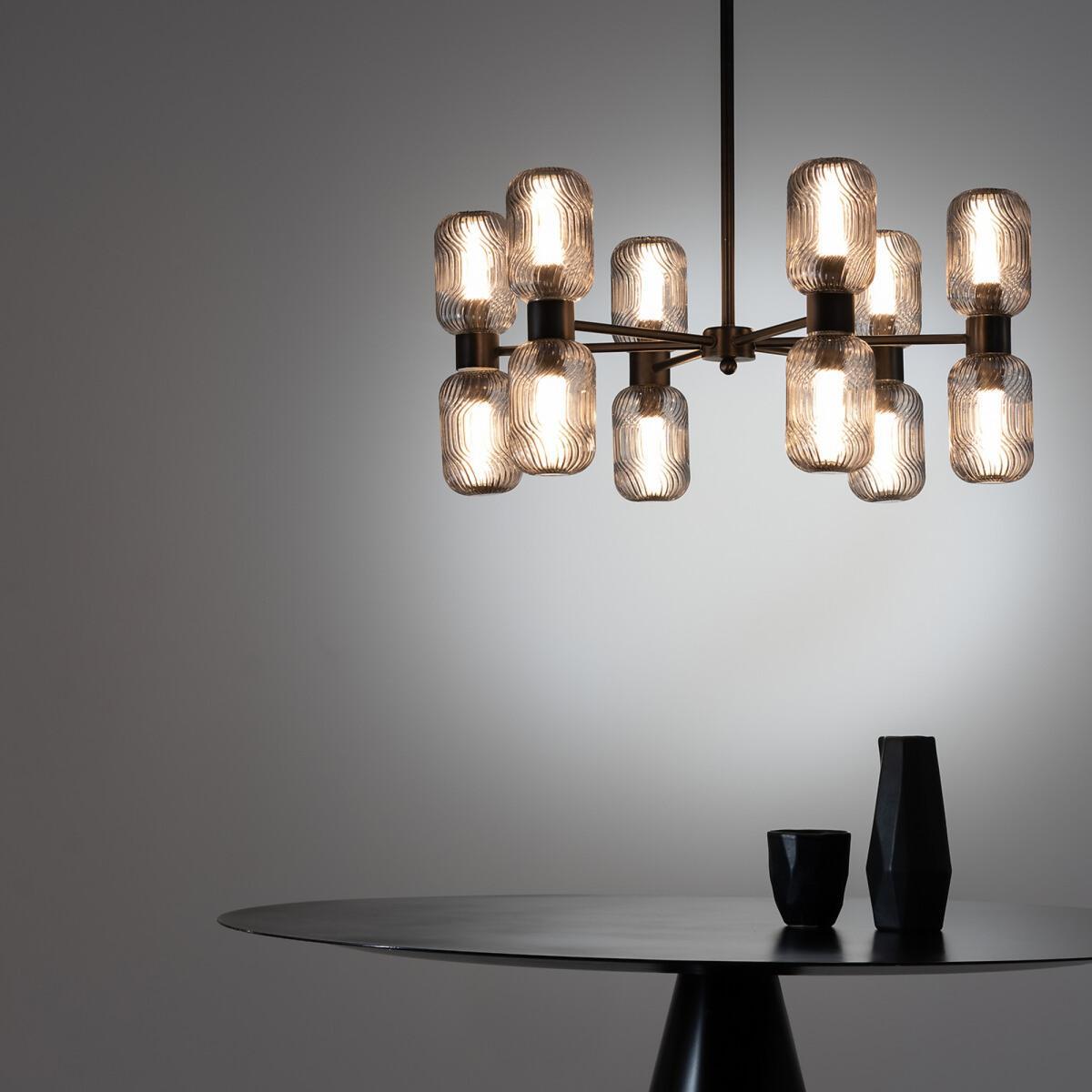 Jamy Metal & Glass Chandelier, H75cm – image 7