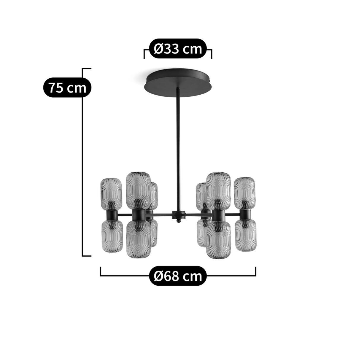 Jamy Metal & Glass Chandelier, H75cm – image 10