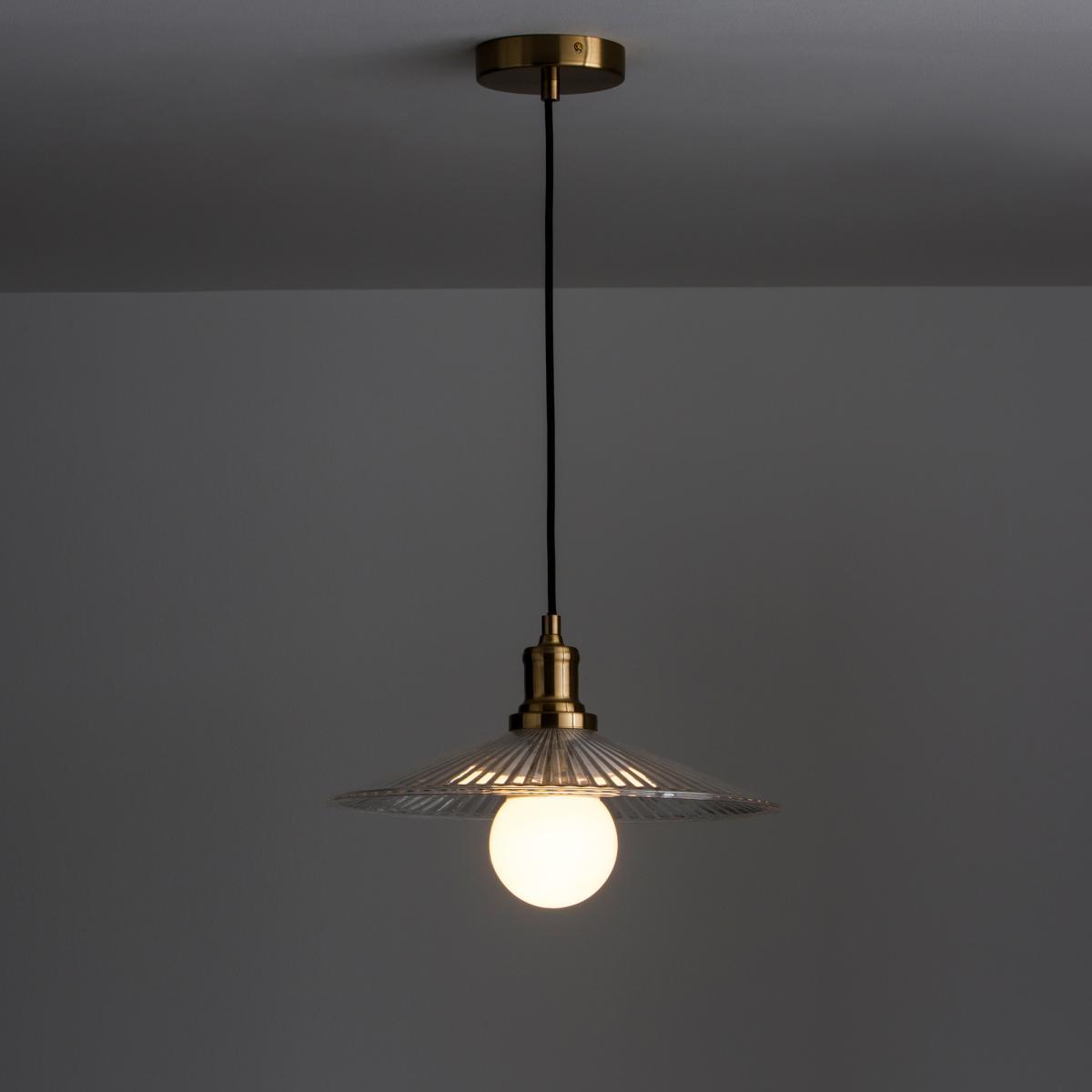 Iloa Vintage Style Ceiling Light in Glass & Brass – image 2