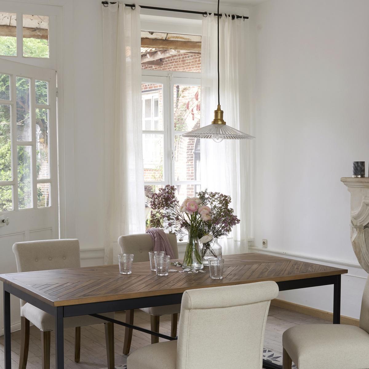 Iloa Vintage Style Ceiling Light in Glass & Brass – image 4