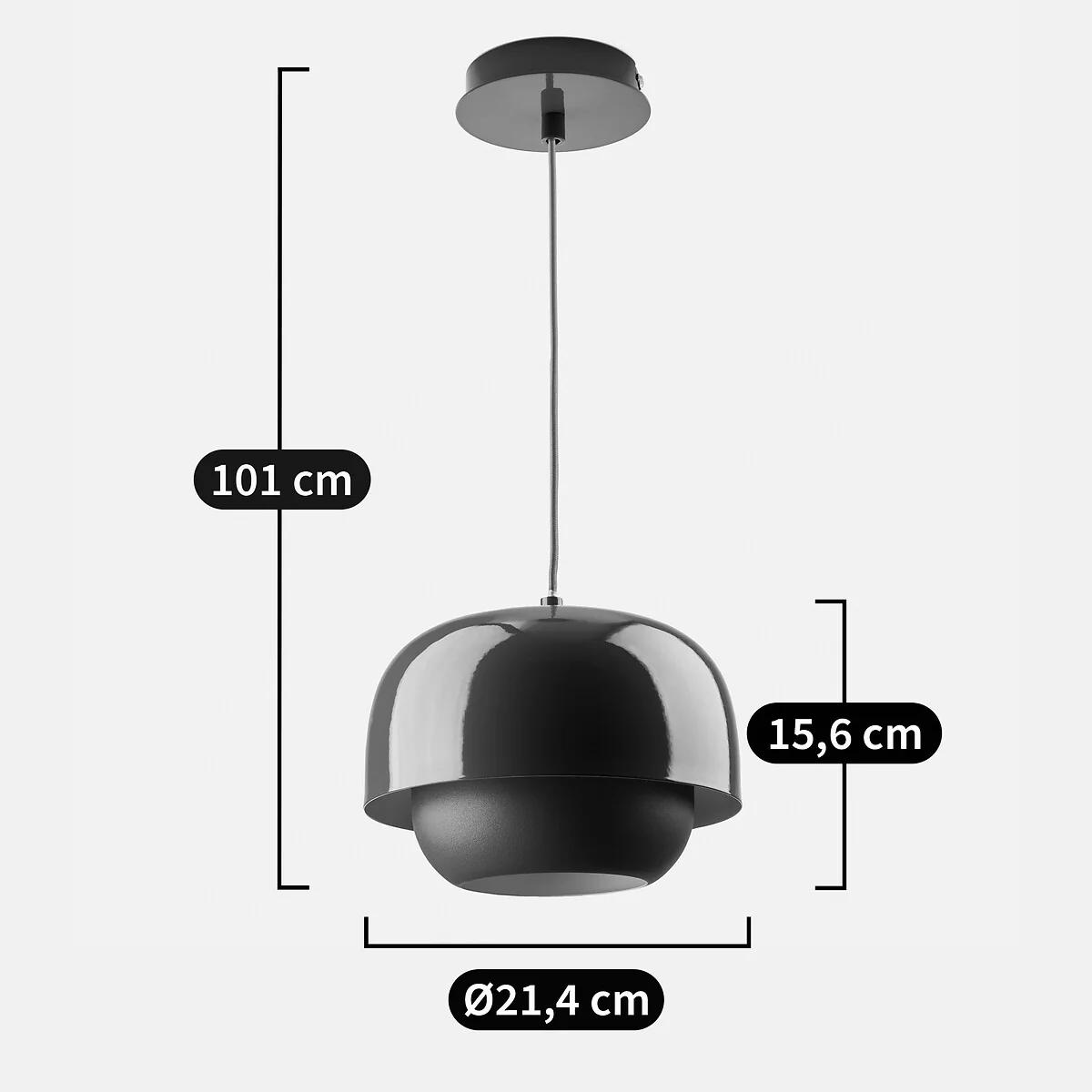 Hanging Lamp in Coloured Iron Ø21.4cm Kinoko – image 6