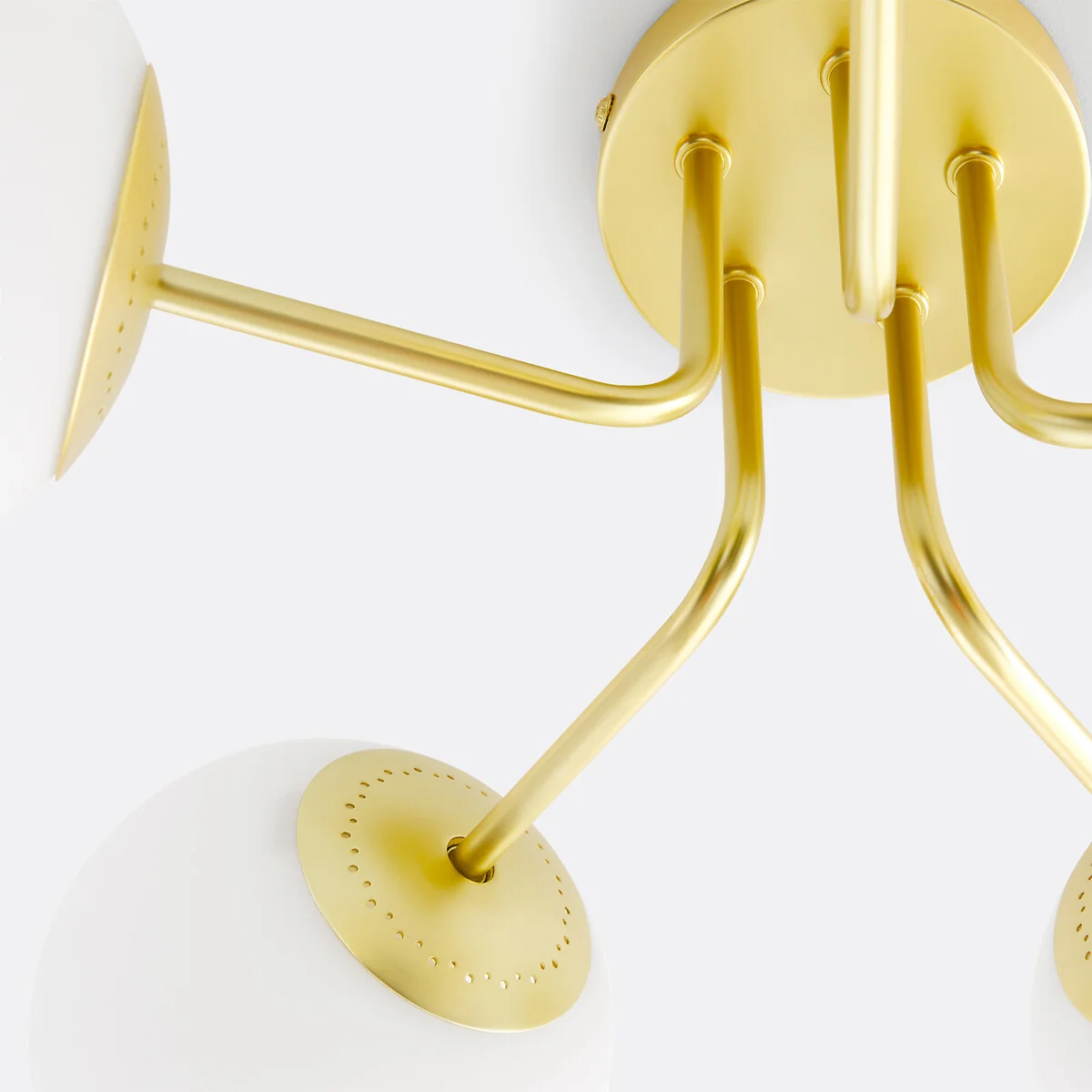 Moricio Brass and Opaline Glass Ceiling Light – image 3