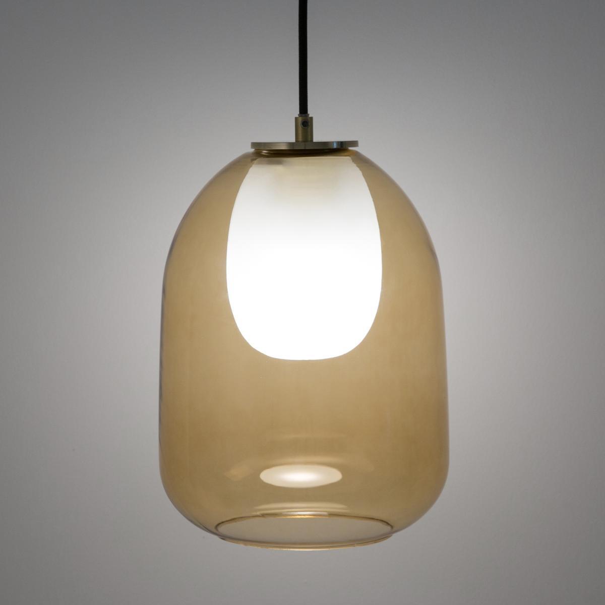 Contemporary Bumble Pendant Ceiling Light in Brass & Double Glass – image 4