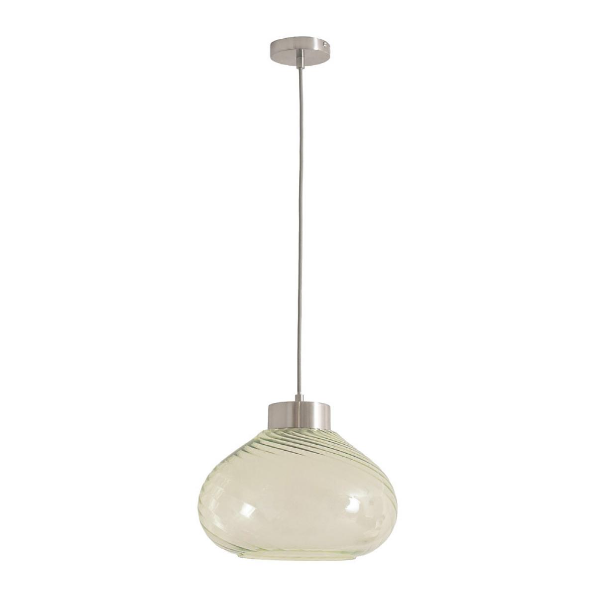 Brushed Metal Ceiling Pendant Light with Spiral Glass Shade – image 5