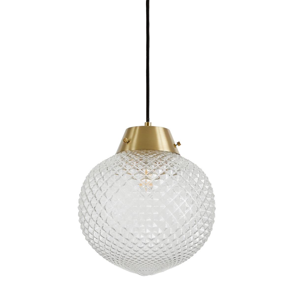 Textured Glass & Antique Brass Ceiling Light – image 3