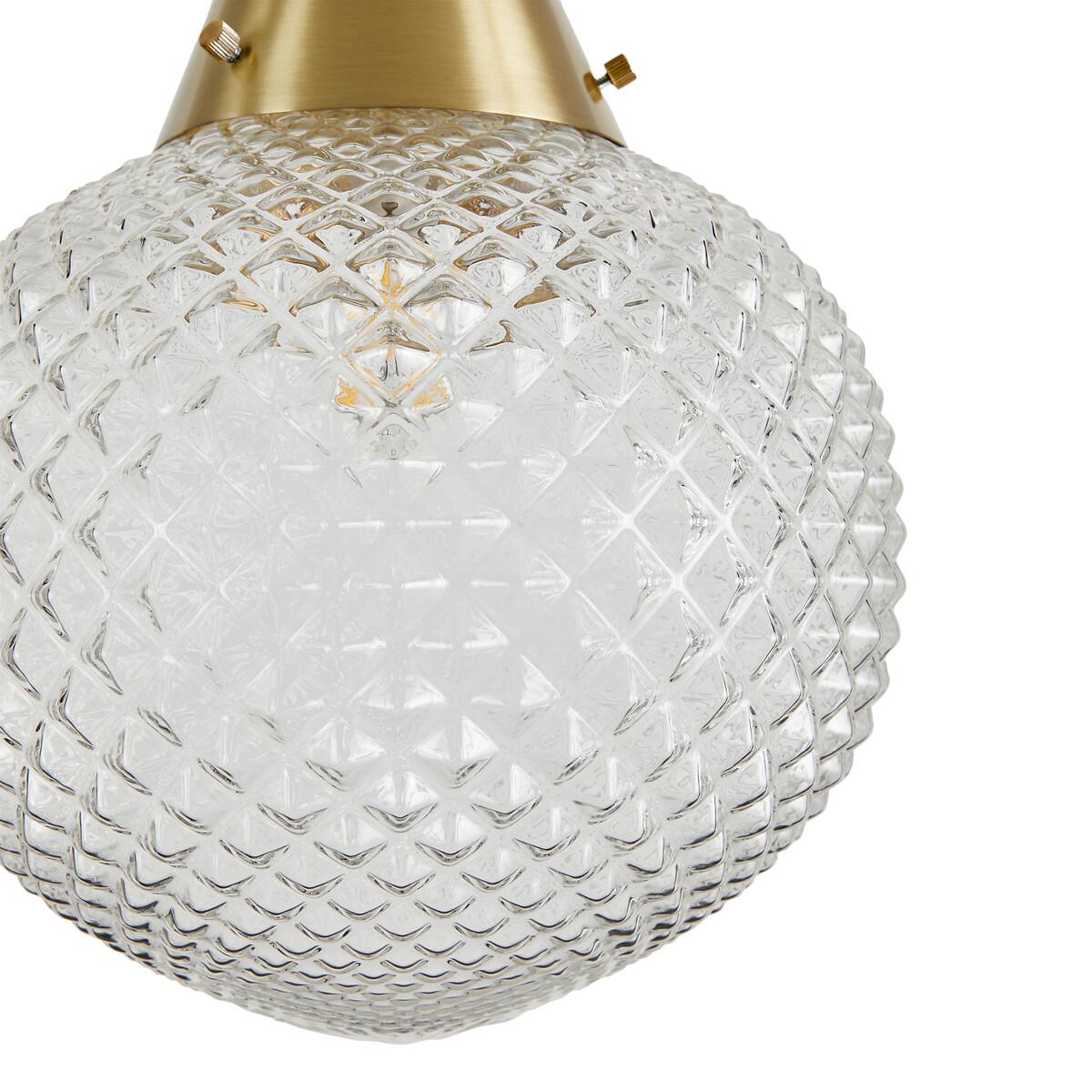 Textured Glass & Antique Brass Ceiling Light – image 5