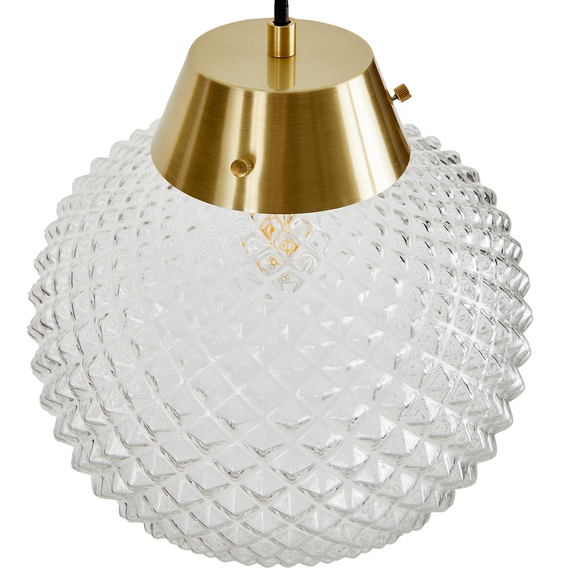 Textured Glass & Antique Brass Ceiling Light – image 6